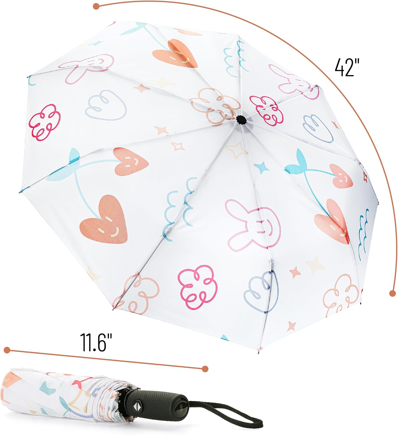 Mr. Pen- Windproof Travel Umbrella, Small Water-Resistant Automatic Folding Umbrella for Rain and Sun, Light, Compact and Portable for Women & Men, Fits Car & Backpack