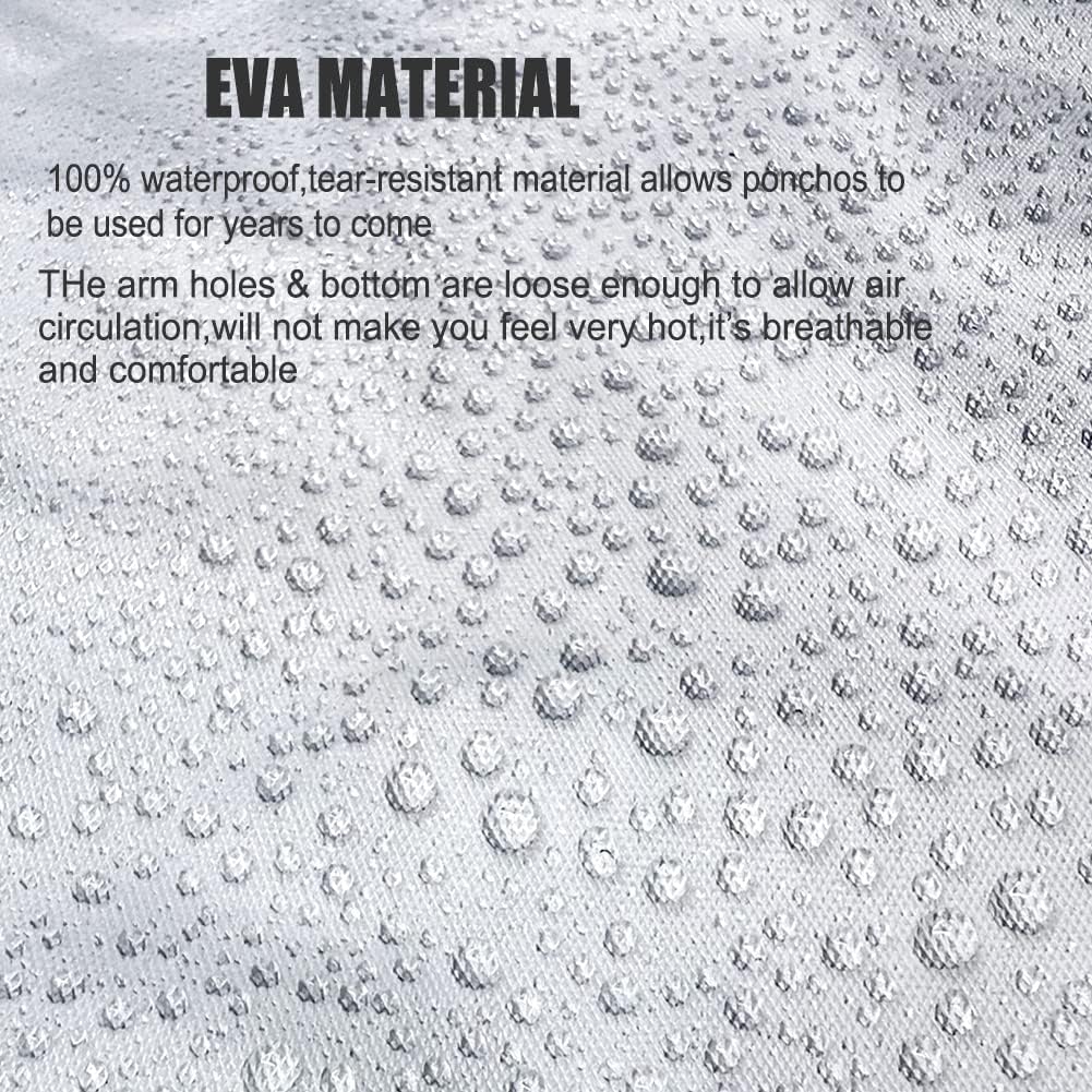 COOY Rain Ponchos for Adults, （2 Pack） EVA Rain Jacket Women Men Rain Coat