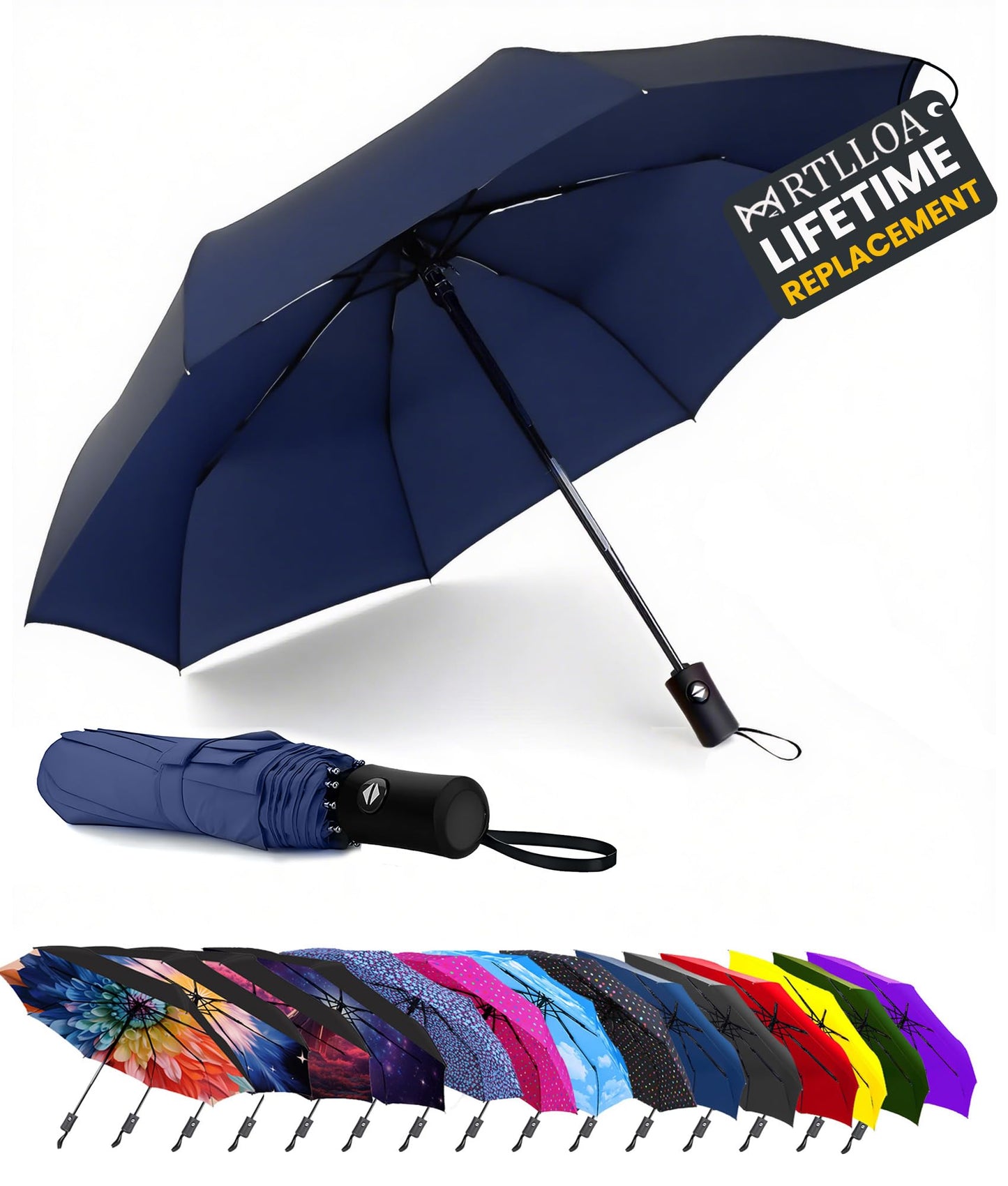 MRTLLOA Travel Essentials Mini/Compact Umbrella for Purse | Small Lightweight, UV Sun Protection, Tiny Umbrella for Men and Women