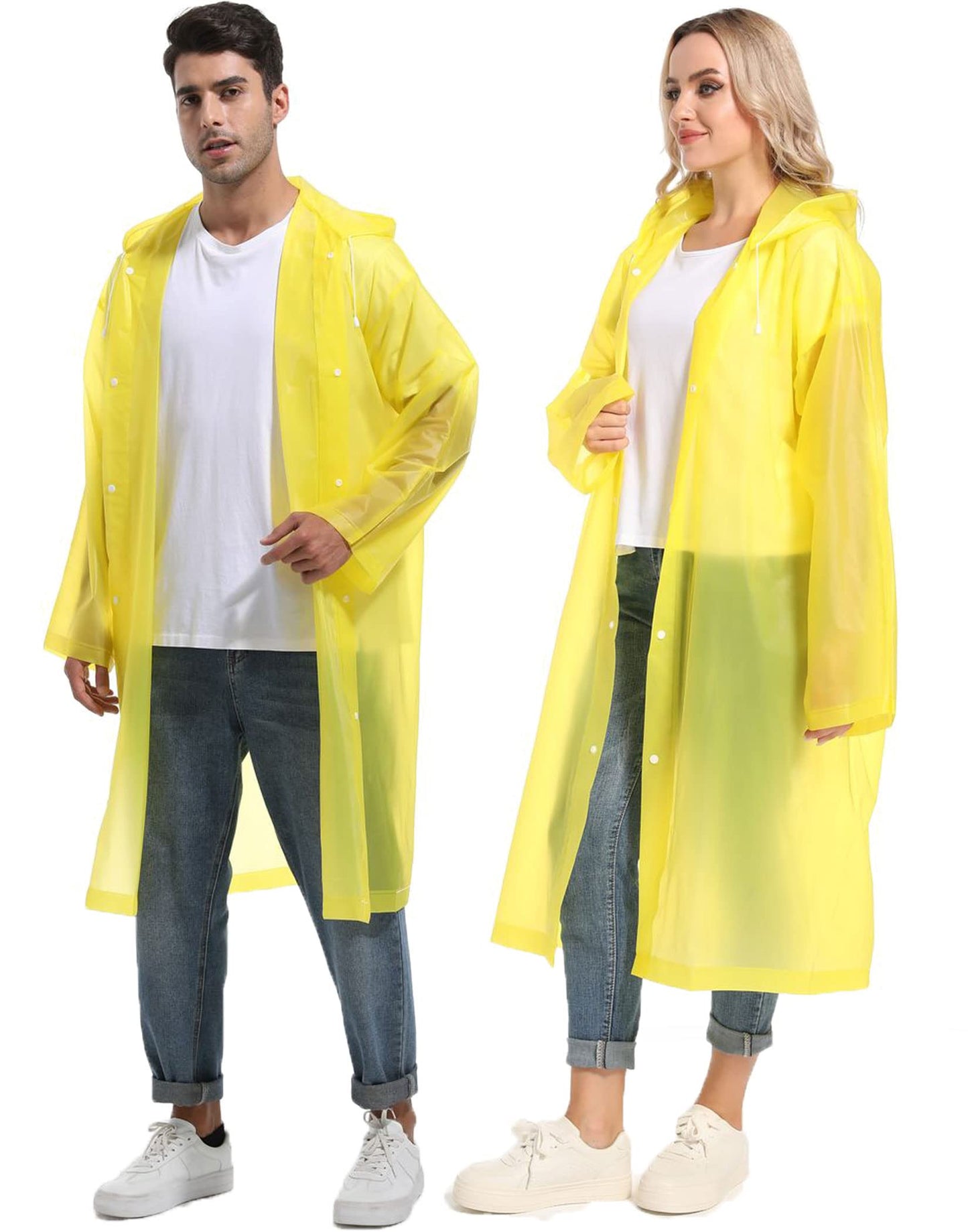Rain Ponchos for Adults Reusable Raincoats Survival Heavy Duty Military Impermeable 2 Packs Rain Coat…