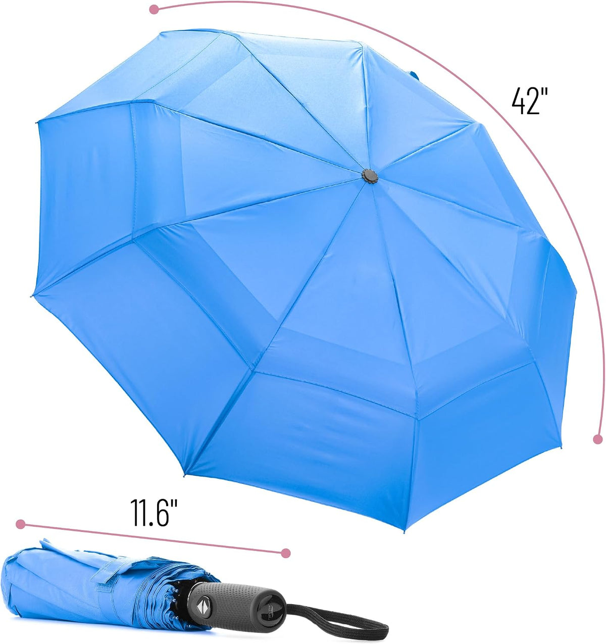 Mr. Pen- Windproof Travel Umbrella, Small Water-Resistant Automatic Folding Umbrella for Rain and Sun, Light, Compact and Portable for Women & Men, Fits Car & Backpack