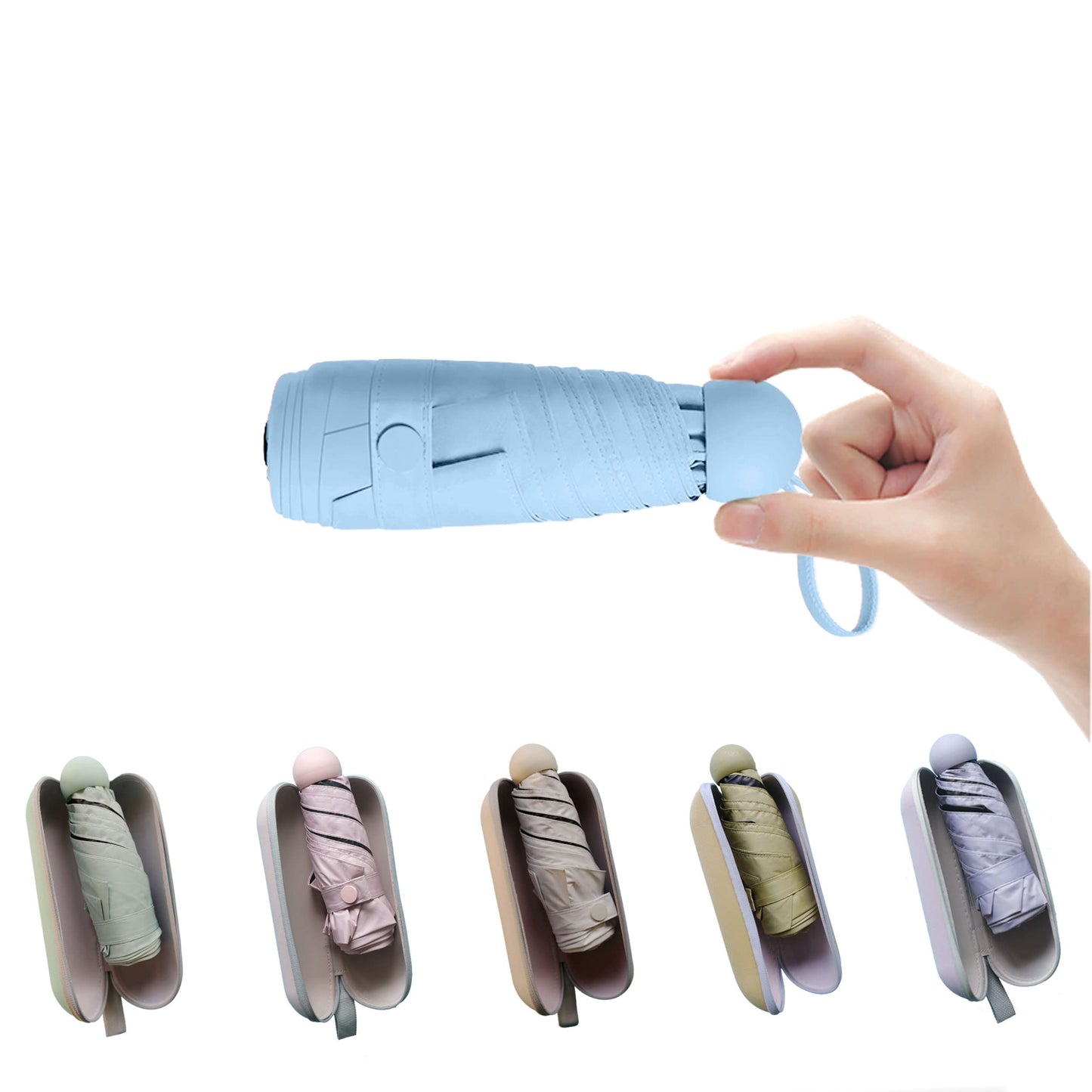 BAODINI Mini Travel Umbrella with UV Sun Protection, Compact Pocket-Size | 8.6 oz Lightweight, Small Portable for Sun & Rain, Fit Purse & Backpack, Travel essentials for Disney & European Trip