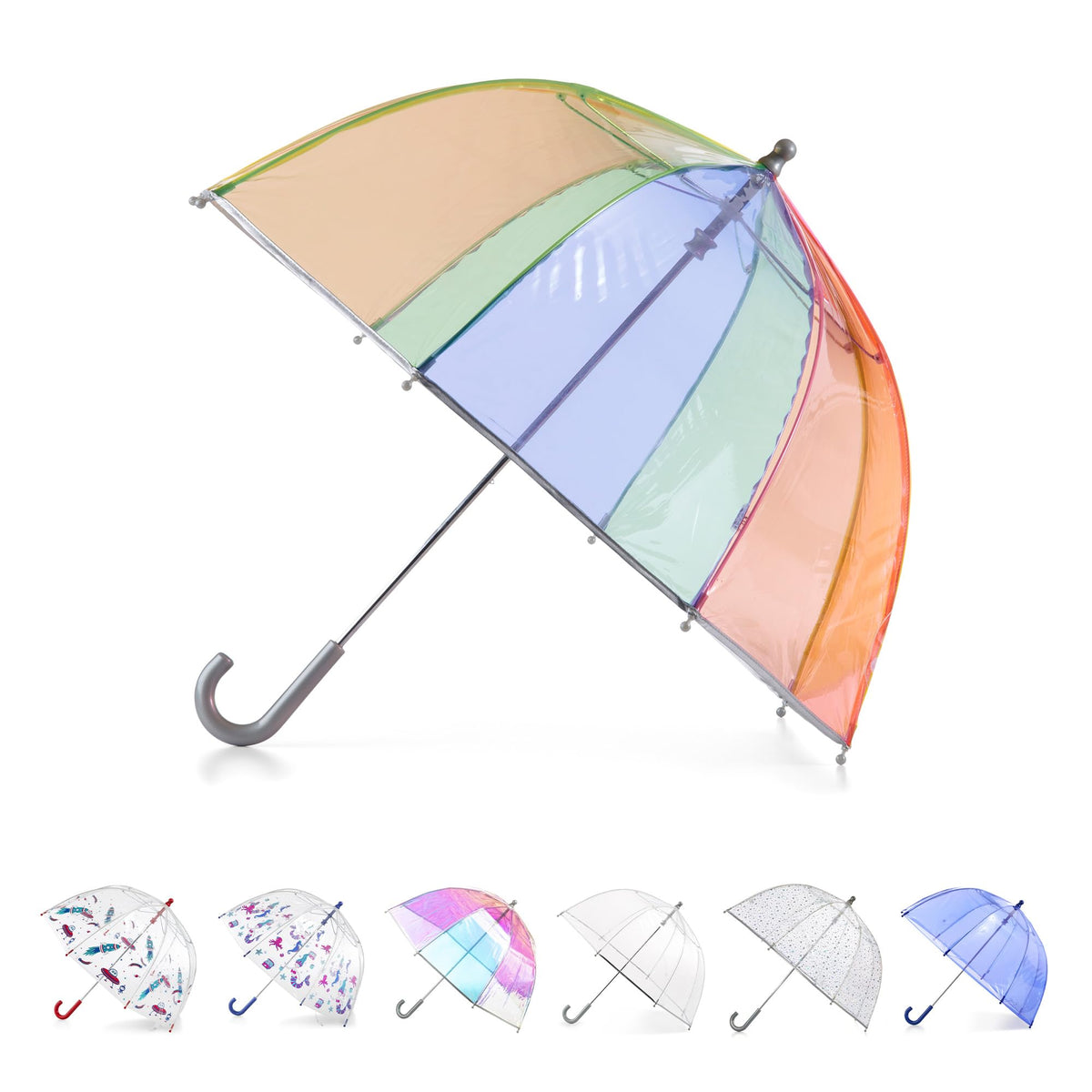 totes Kids Lightweight Dome Canopy Bubble Umbrella with Wind and Rain Protection