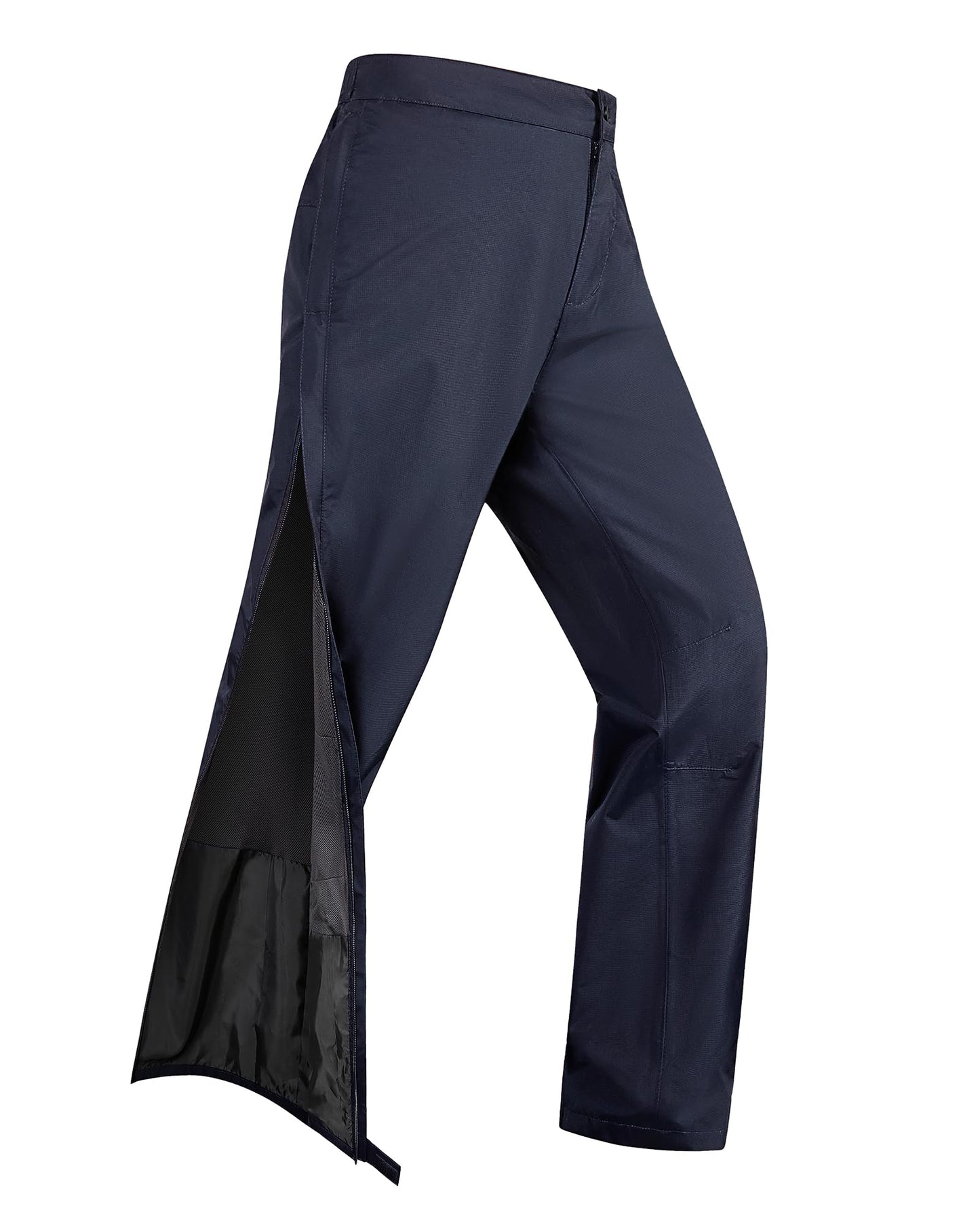 33,000ft Women's Side Zipper Rain Pants Lightweight Rain Over Pants | Waterproof Breathable Windproof Outdoor Pants for Hiking, Fishing, Golf, Reflective Strip, Hook & Loop, Storage Pouch