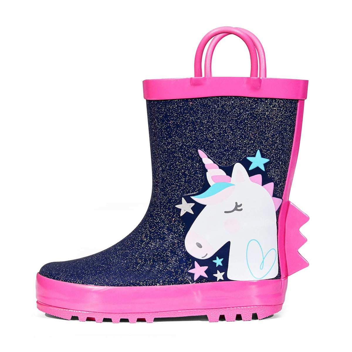 Kids Rain Boots Waterproof Printed Rubber boots with Handles | Slip on, Double Handles,Slip Resistant