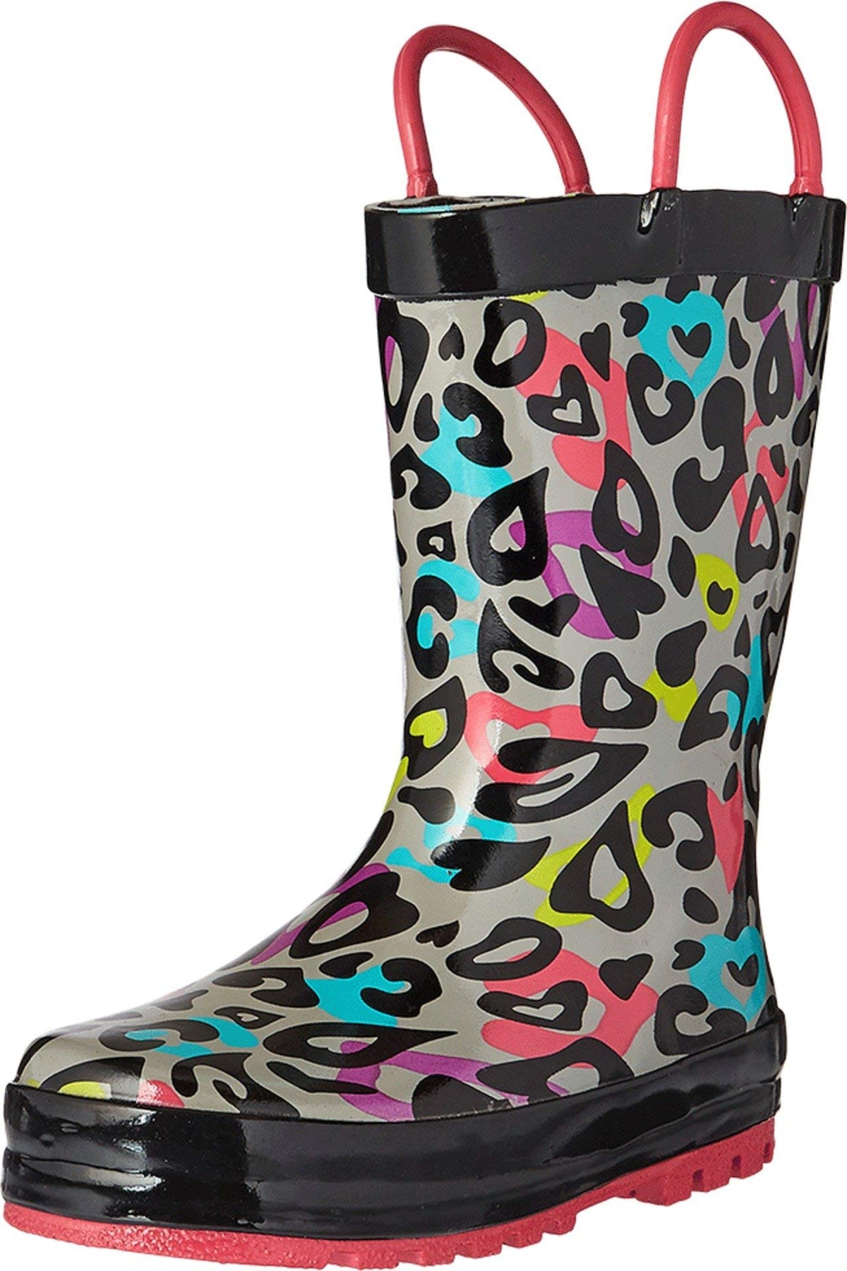 Western Chief Boys Waterproof Printed Rain Boot with Easy Pull On Handles