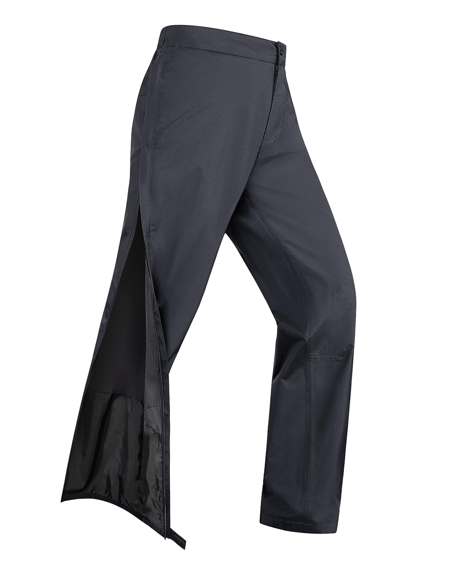 33,000ft Women's Side Zipper Rain Pants Lightweight Rain Over Pants | Waterproof Breathable Windproof Outdoor Pants for Hiking, Fishing, Golf, Reflective Strip, Hook & Loop, Storage Pouch