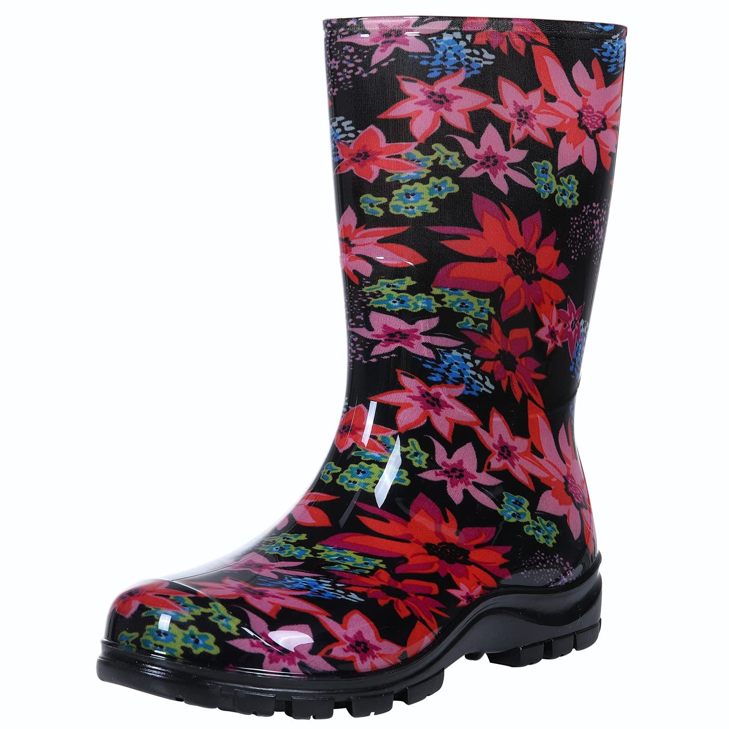 Asgard Women's Mid Calf Rain Boots Printed Waterproof Rubber Boots Short Garden Shoes
