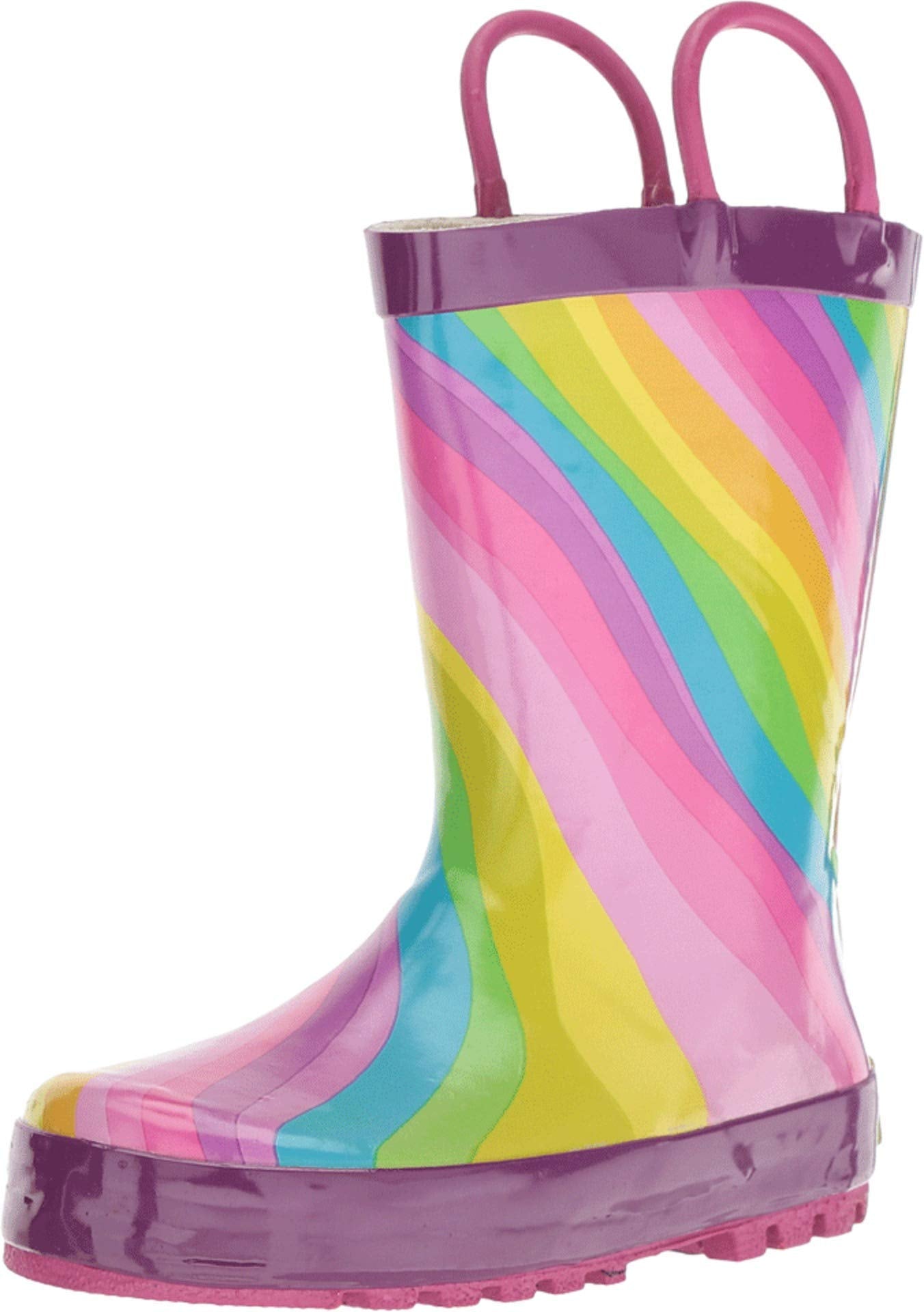 Western Chief Boys Waterproof Printed Rain Boot with Easy Pull On Handles