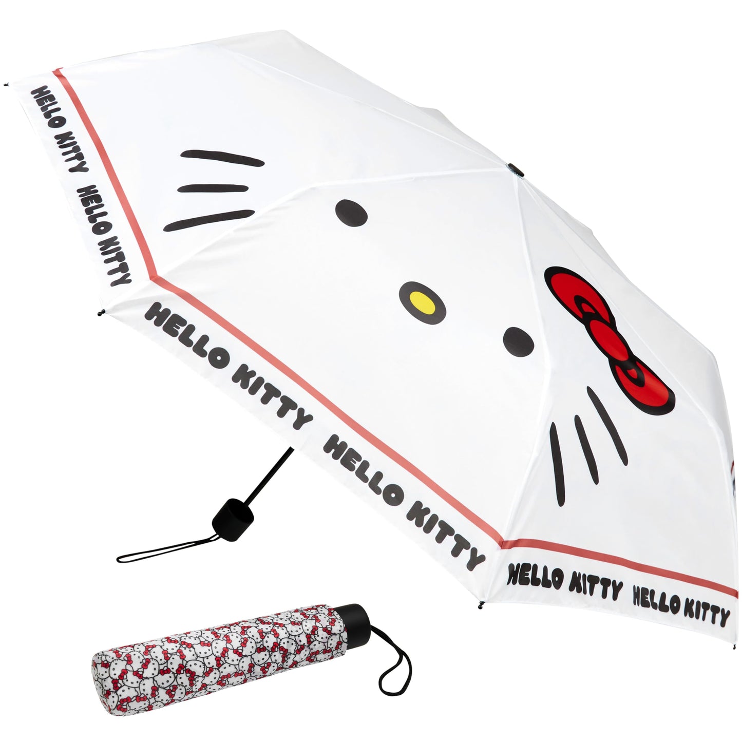 Get Trend Super Mario One Piece Hello Kitty Kids Windproof Travel Umbrella | Strong Folding Compact Umbrellas for Rain, Lightweight, Portable Kids Travel Essentials, Fits Backpack & Car, Gifts for Boys