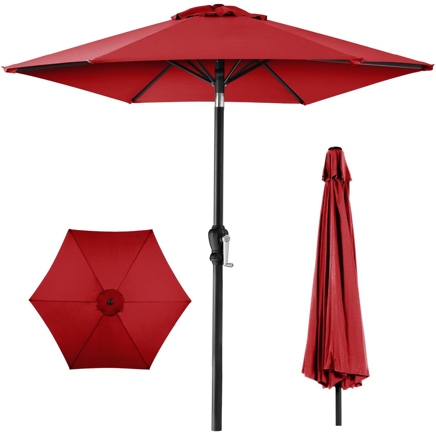 Best Choice Products 10ft Outdoor Patio Umbrella, Outdoor Table Umbrella, Yard Umbrella, Market Umbrella with 6 Sturdy Ribs, Push Button, Tilt and Crank - Sand