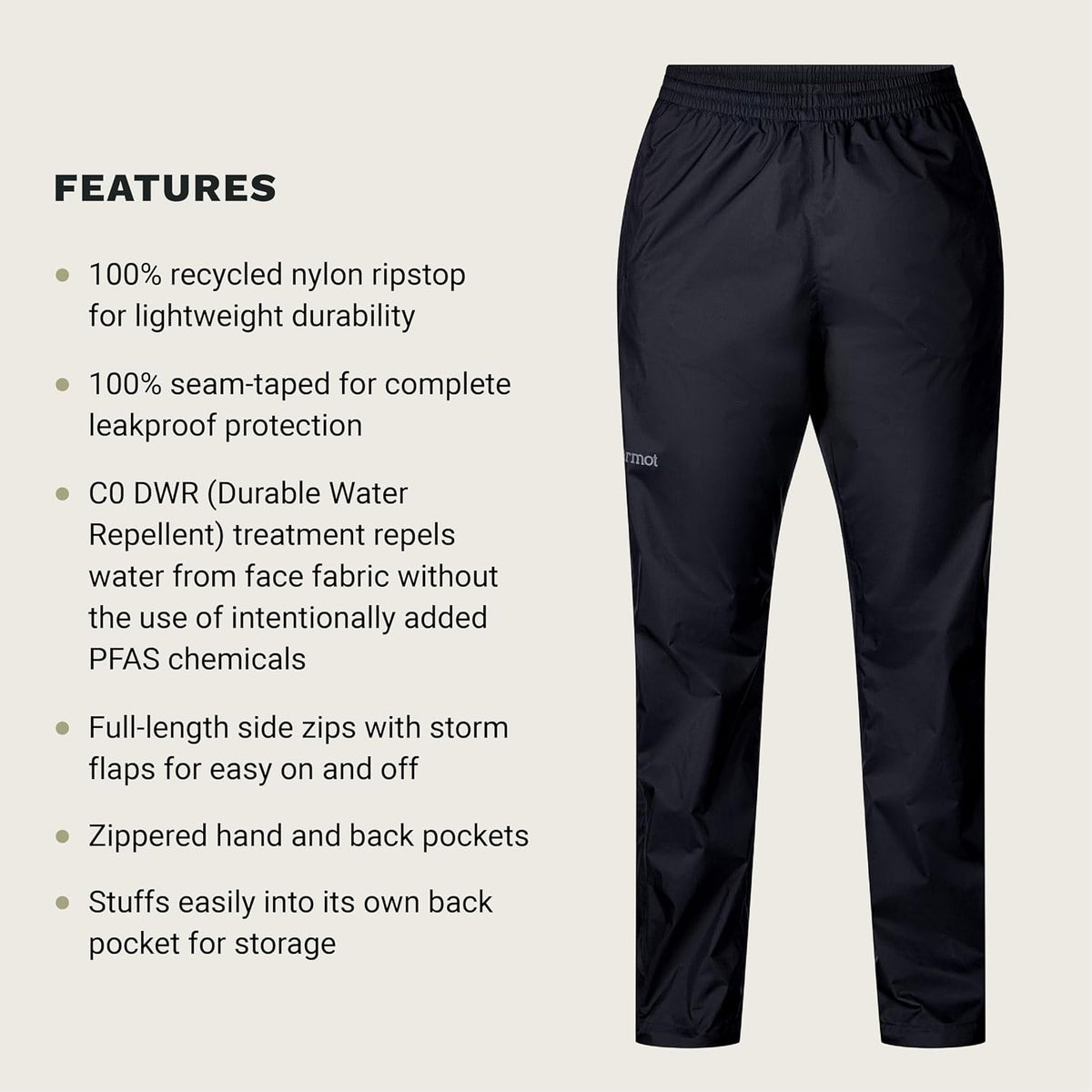MARMOT Women's PreCip Evo Full Zip Rain Pant