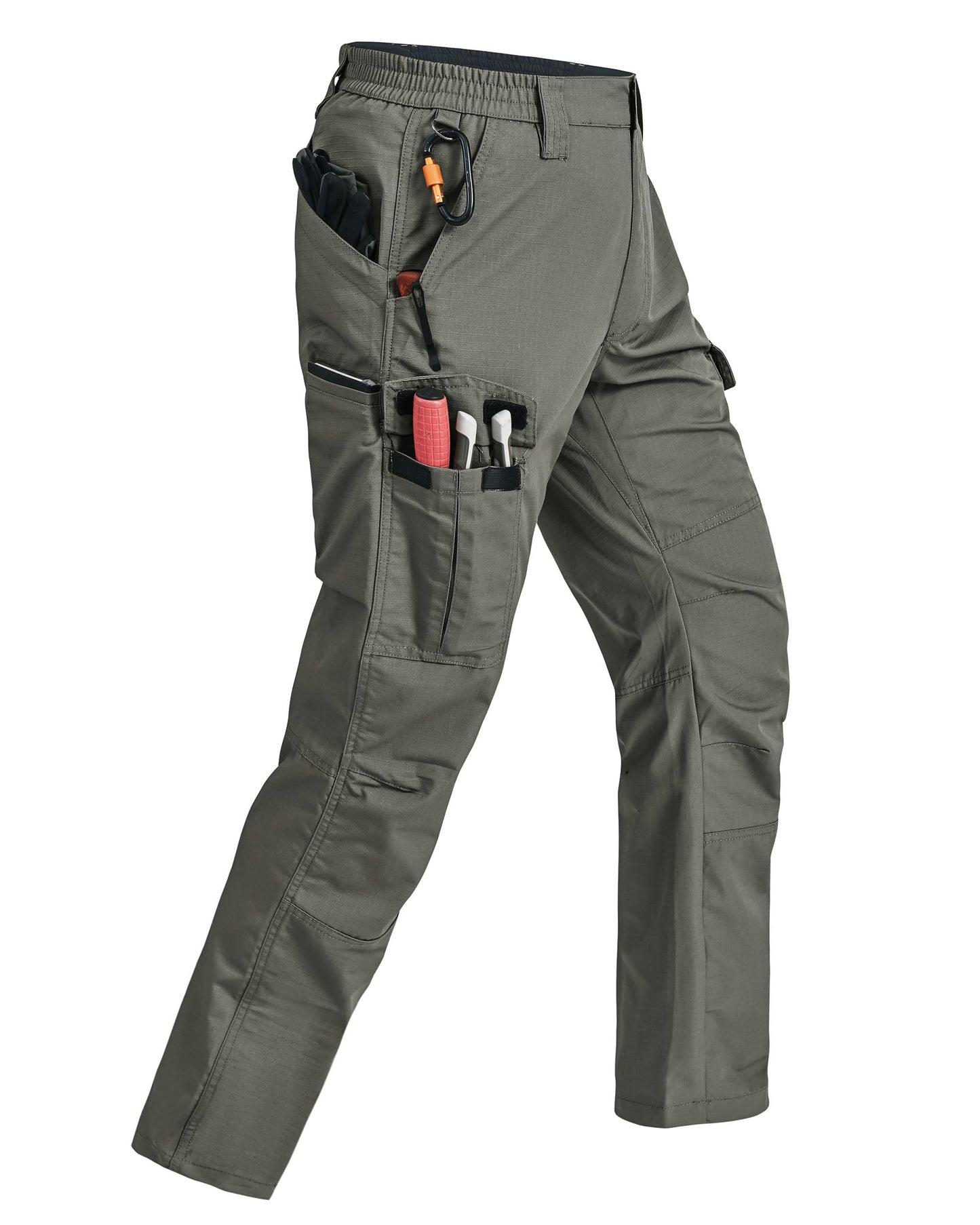 Mens Cargo Pants Ripstop Breathable Tactical Hiking Pants with 7 Pockets | Heavy Duty Multi Pockets Relaxed Fit Breathable Hunting Working Carpenter Construction Water Resistant Waterproof Outdoor