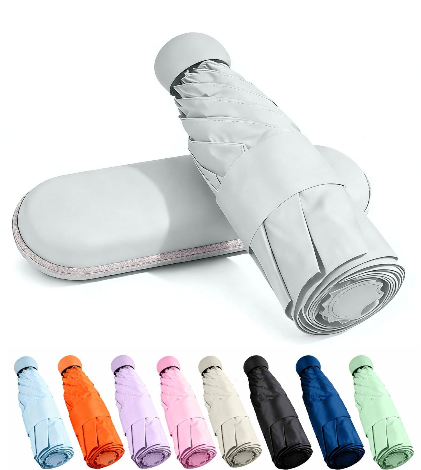 MRTLLOA Travel Essentials Mini/Compact Umbrella for Purse | Small Lightweight, UV Sun Protection, Tiny Umbrella for Men and Women