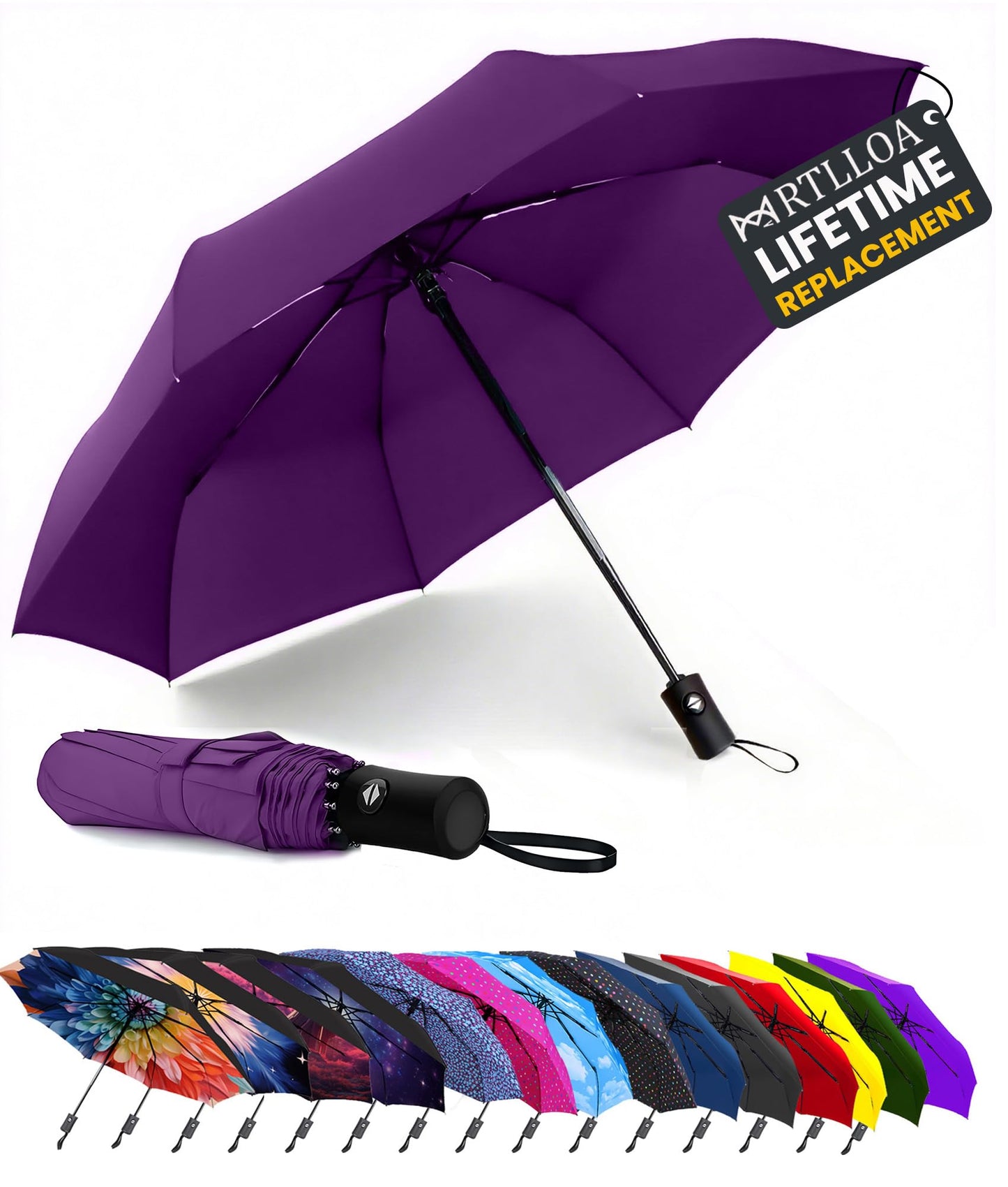 MRTLLOA Travel Essentials Mini/Compact Umbrella for Purse | Small Lightweight, UV Sun Protection, Tiny Umbrella for Men and Women