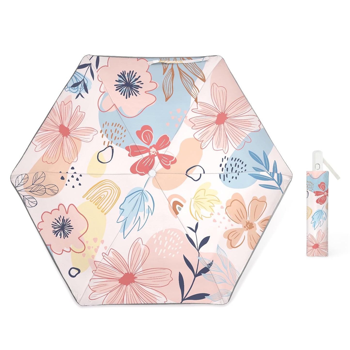 Kids Folding Umbrella Auto Open/Close Umbrellas for Rain Round Corner Safe Design UV Resistant Automatic Children Travel Umbrellas Reinforced Canopy 360° Reflective Strip Lightweight for Girls & Boys