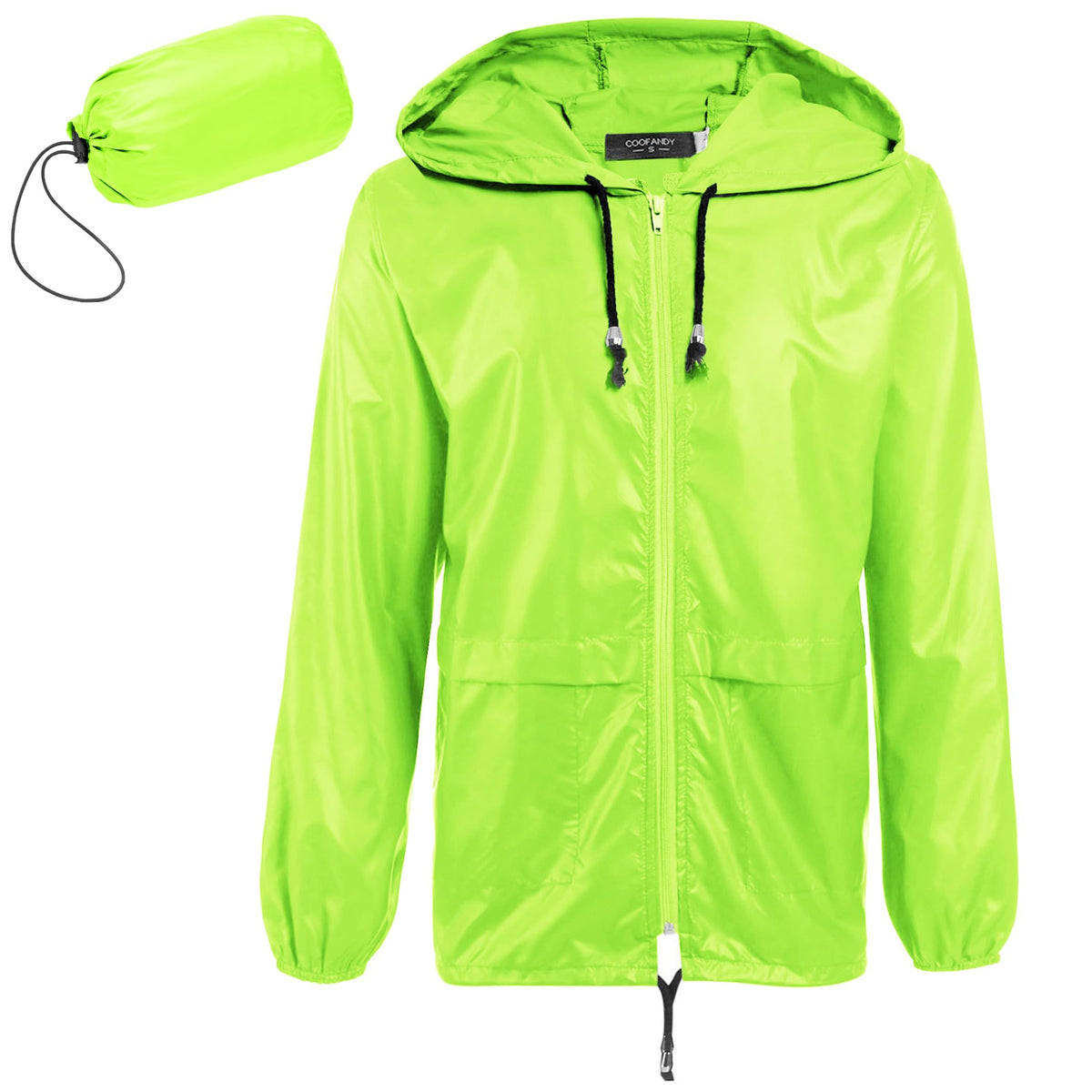COOFANDY Mens Packable Rain Jacket Lightweight Waterproof Raincoat with Hood Outdoor Rain Gear Travel Hiking Cycling