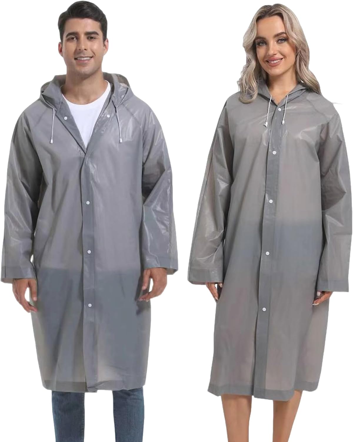 2PCS Rain Ponchos for Adults Reusable Rain Coats for Adults Rain Jackets Raincoats for Men Women