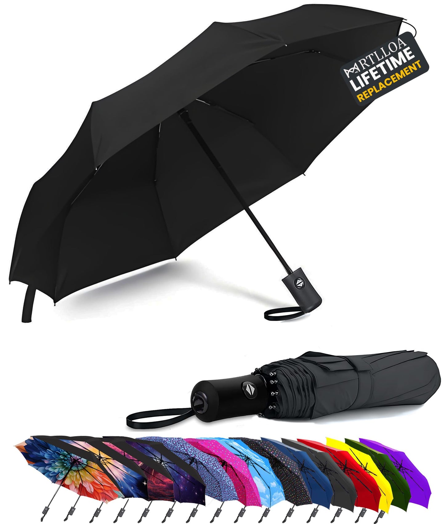 MRTLLOA Travel Essentials Mini/Compact Umbrella for Purse | Small Lightweight, UV Sun Protection, Tiny Umbrella for Men and Women
