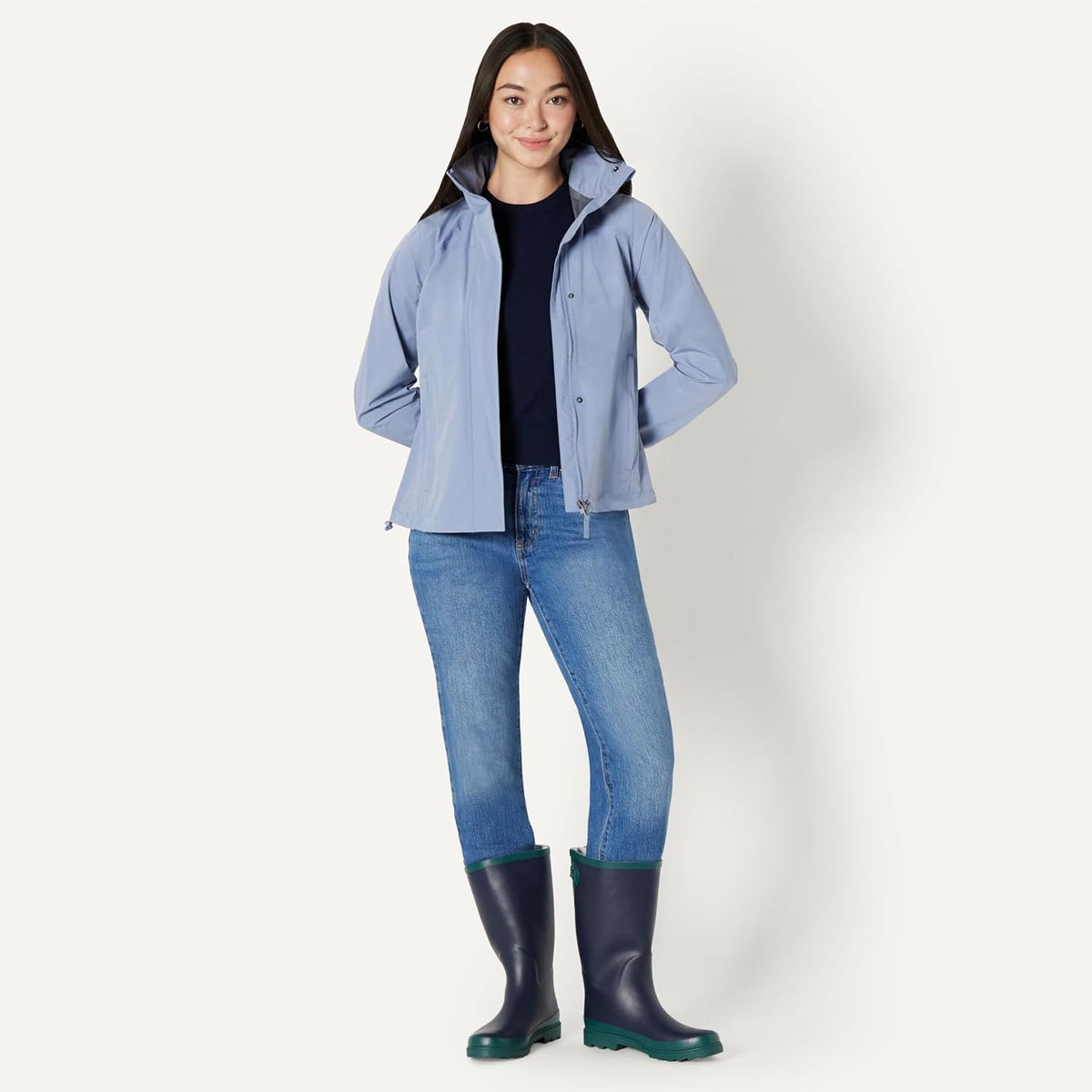 Amazon Essentials Women's Waterproof Tall Rain Boot with Adjustable Buckle