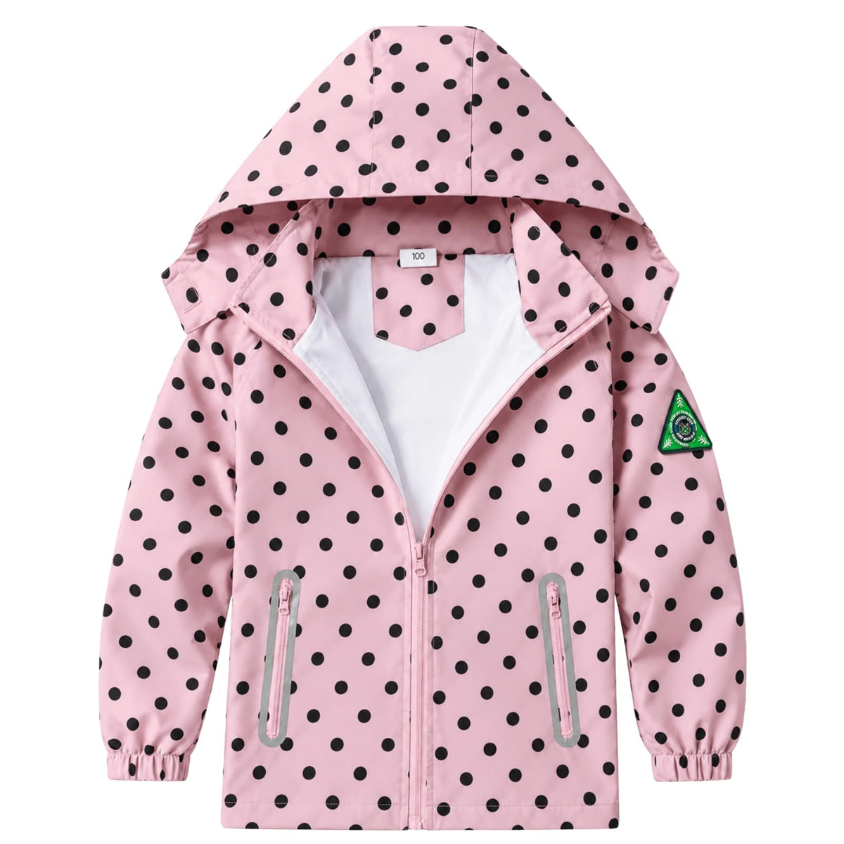 Boys Rain Jacket with Detachable Hood Lightweight Raincoats for Kids