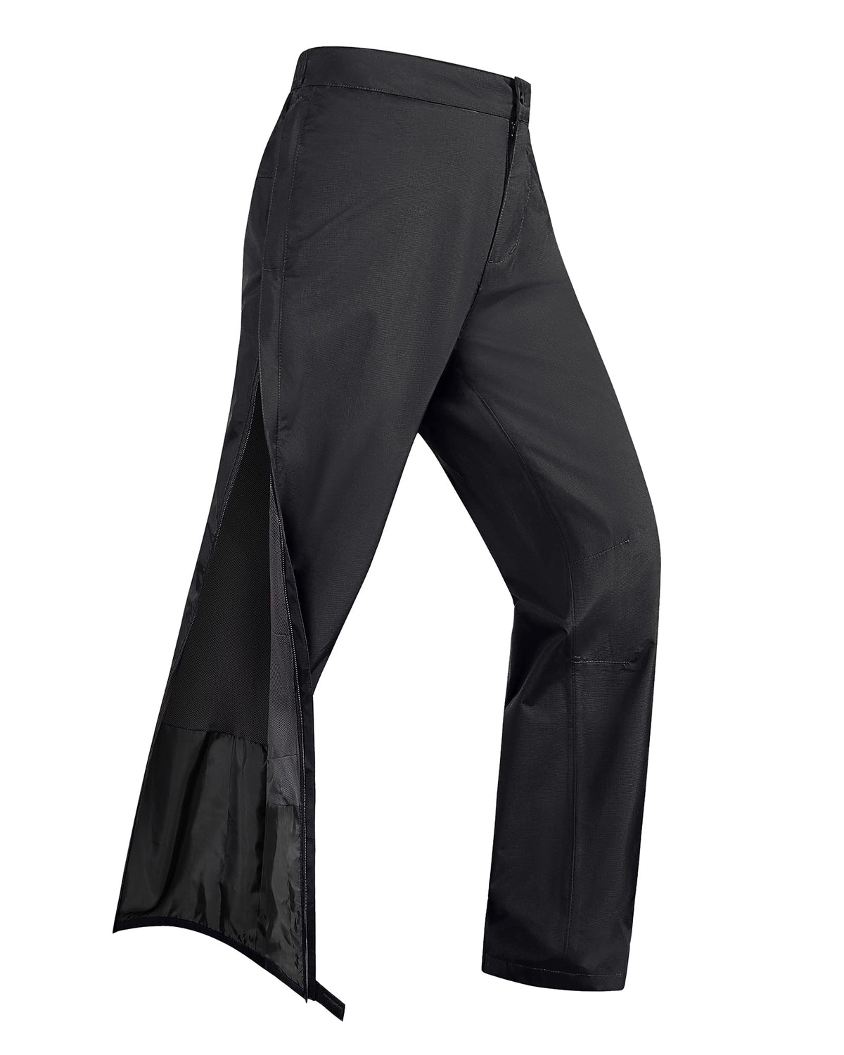 33,000ft Women's Side Zipper Rain Pants Lightweight Rain Over Pants | Waterproof Breathable Windproof Outdoor Pants for Hiking, Fishing, Golf, Reflective Strip, Hook & Loop, Storage Pouch