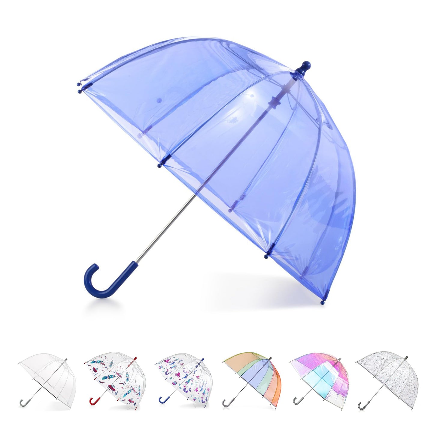 totes Kids Lightweight Dome Canopy Bubble Umbrella with Wind and Rain Protection