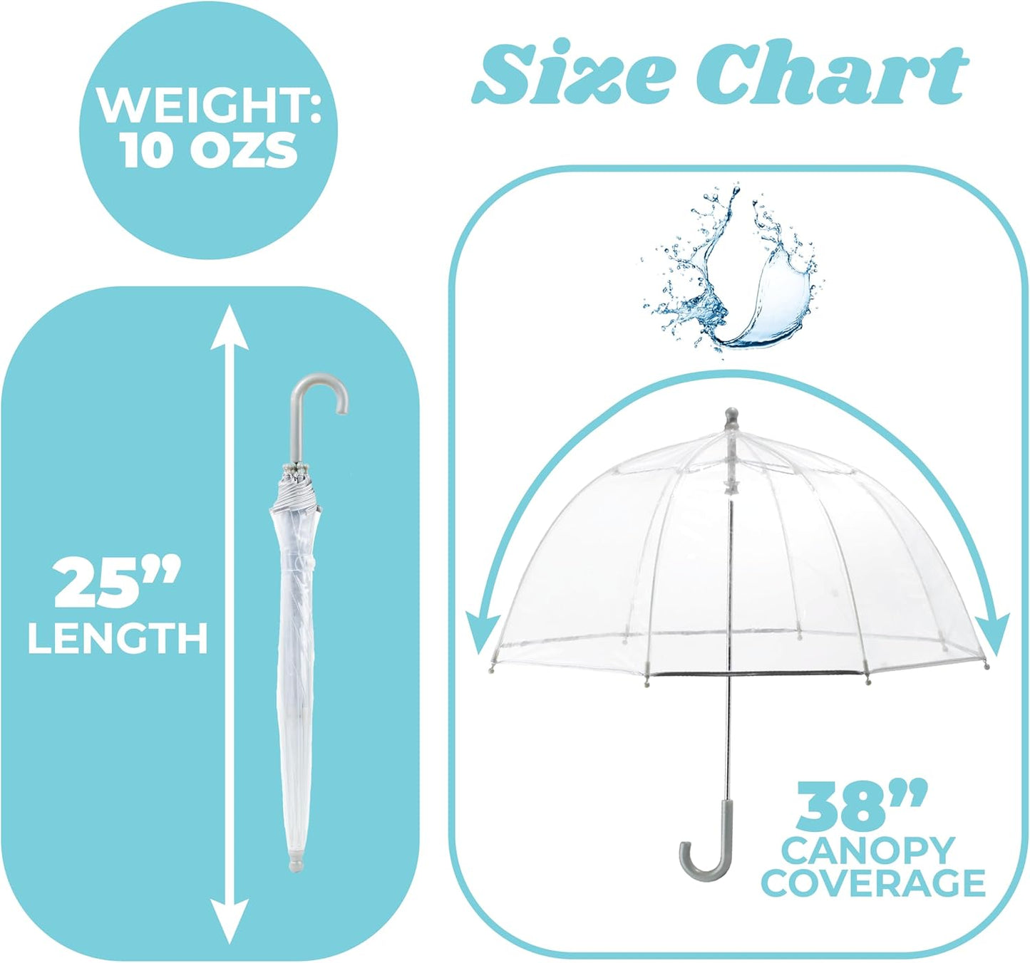 totes Kids Lightweight Dome Canopy Bubble Umbrella with Wind and Rain Protection