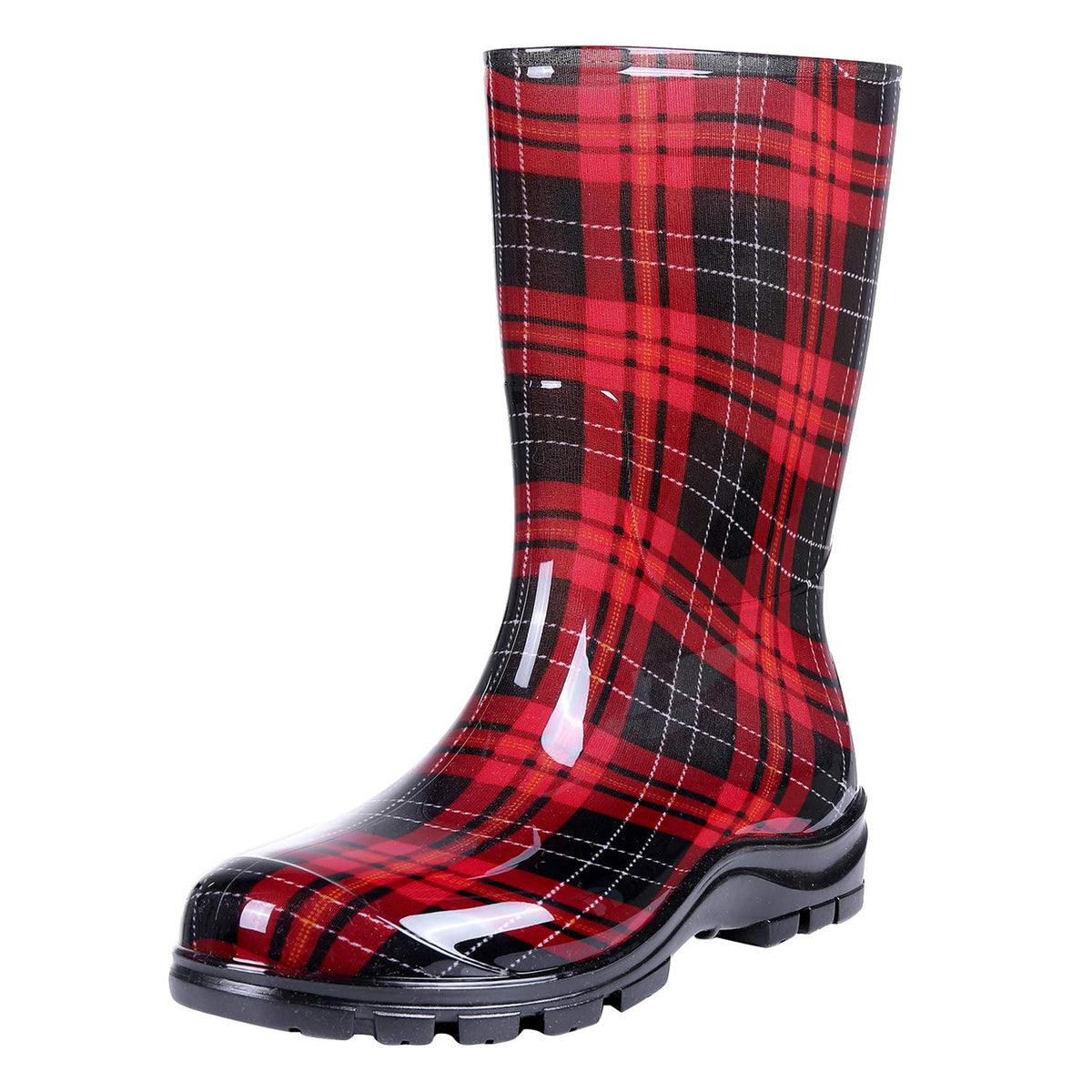 Asgard Women's Mid Calf Rain Boots Printed Waterproof Rubber Boots Short Garden Shoes