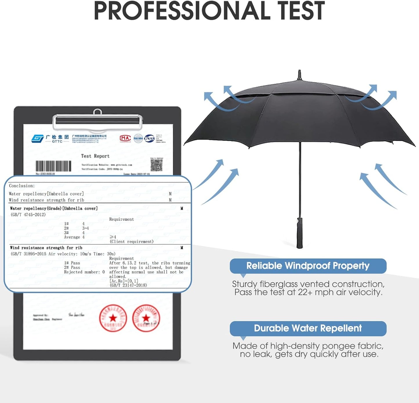 G4Free 47/54/62/68/72 Inch Golf Umbrella Windproof Auto Open Large Umbrella | Oversized Stick Umbrella, Extra Large, Vented Double Canopy, Waterproof 210T Pongee Fabric, Fiberglass Frame, EVA Foam Handle