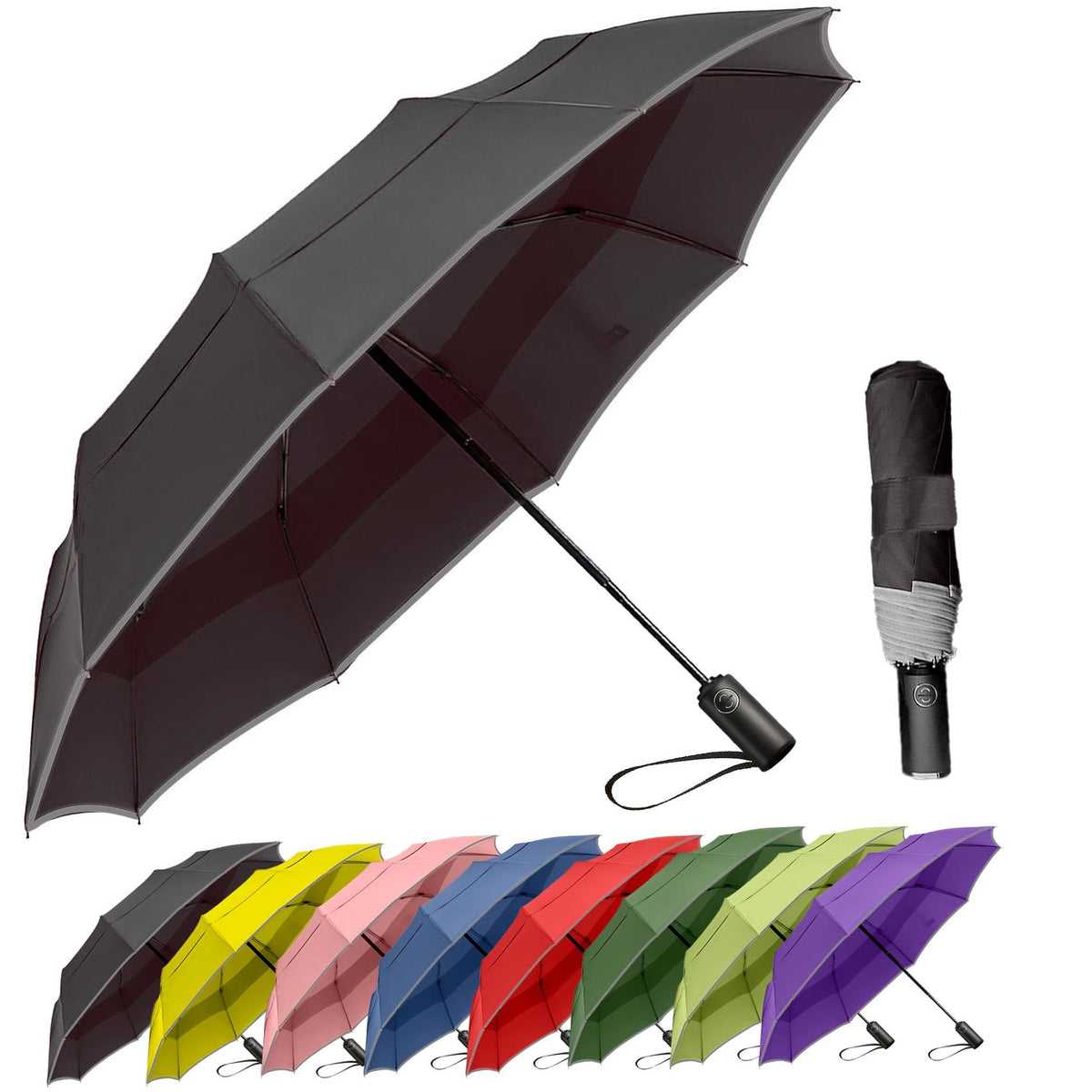 MRTLLOA Travel Essentials Mini/Compact Umbrella for Purse | Small Lightweight, UV Sun Protection, Tiny Umbrella for Men and Women