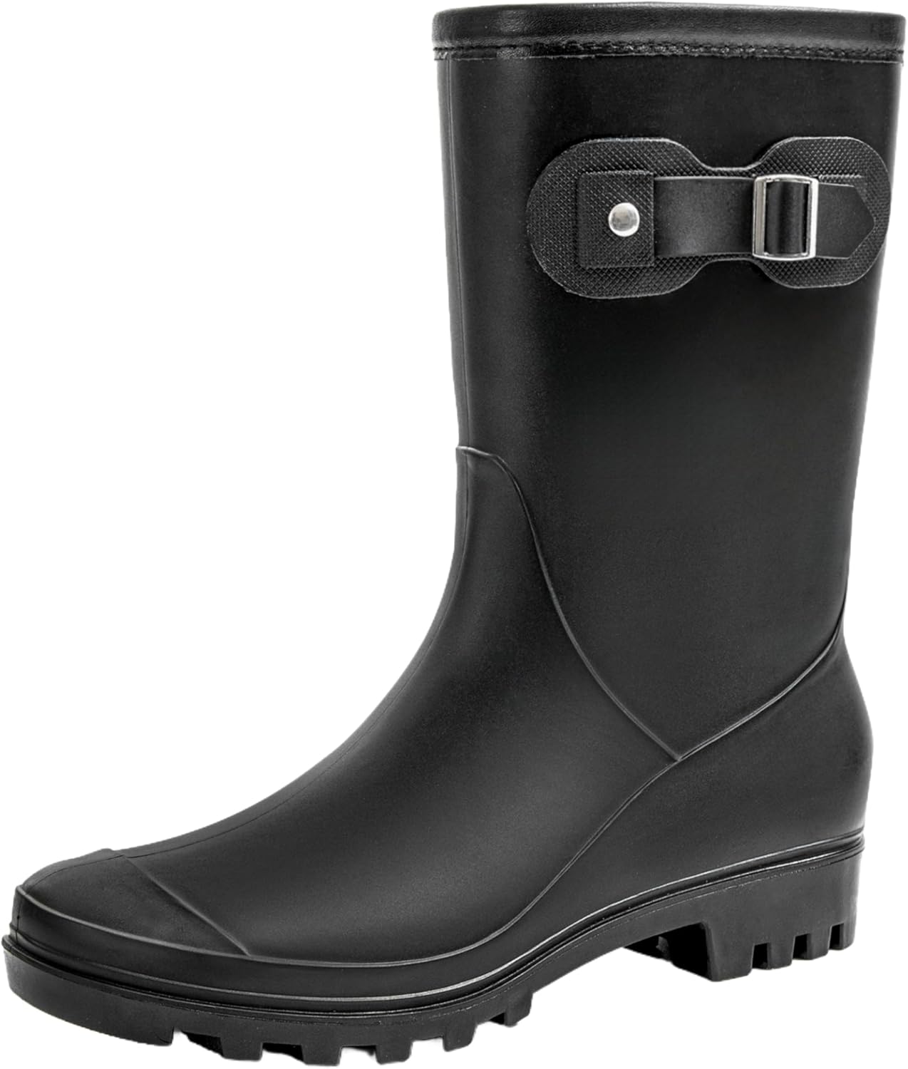 Women's Mid Calf Rain Boots Waterproof Fashion Garden Shoes Anti-slipping Rainboots For Women Comfortable Insole Light Rain Shoes