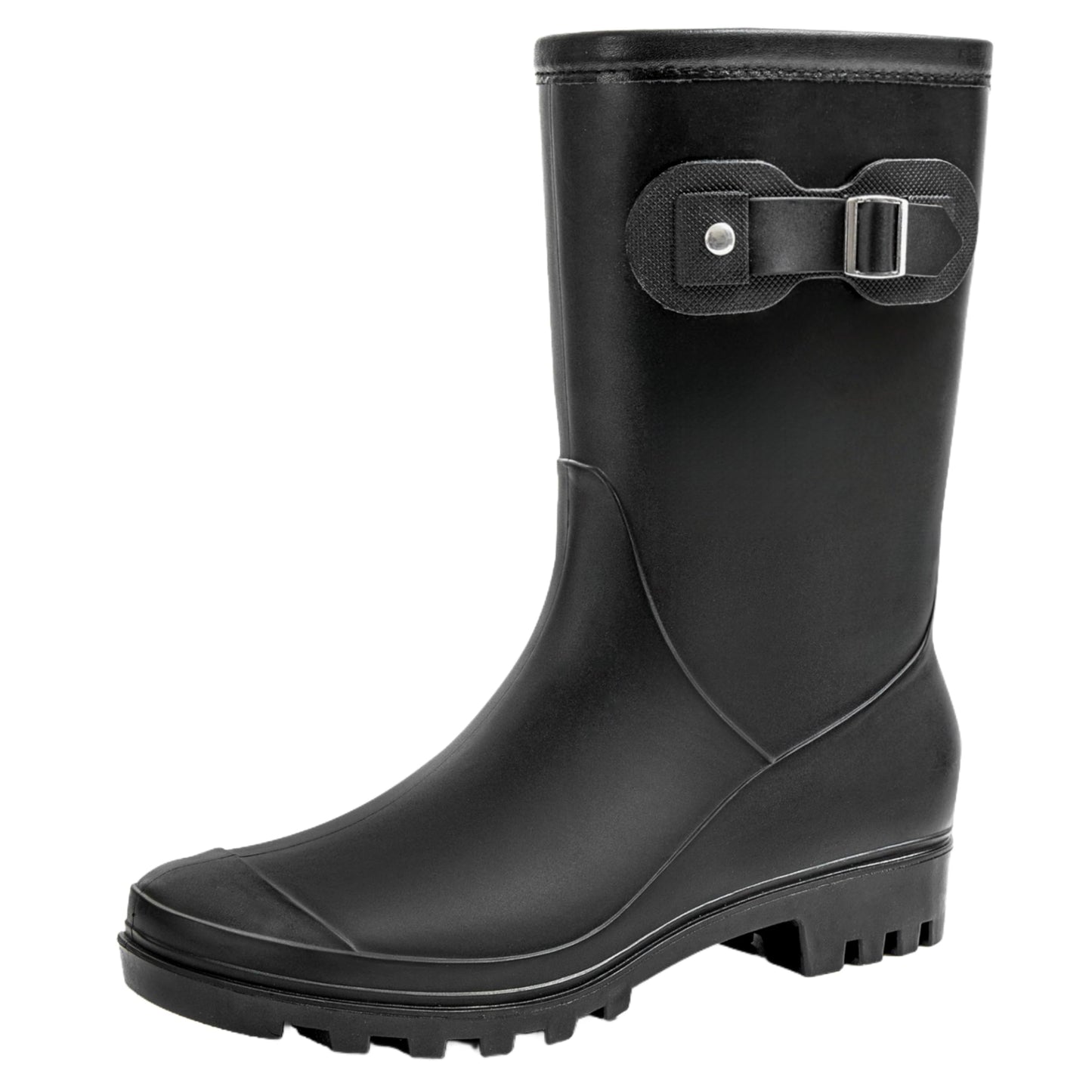 Women's Mid Calf Rain Boots Waterproof Fashion Garden Shoes Anti-slipping Rainboots For Women Comfortable Insole Light Rain Shoes