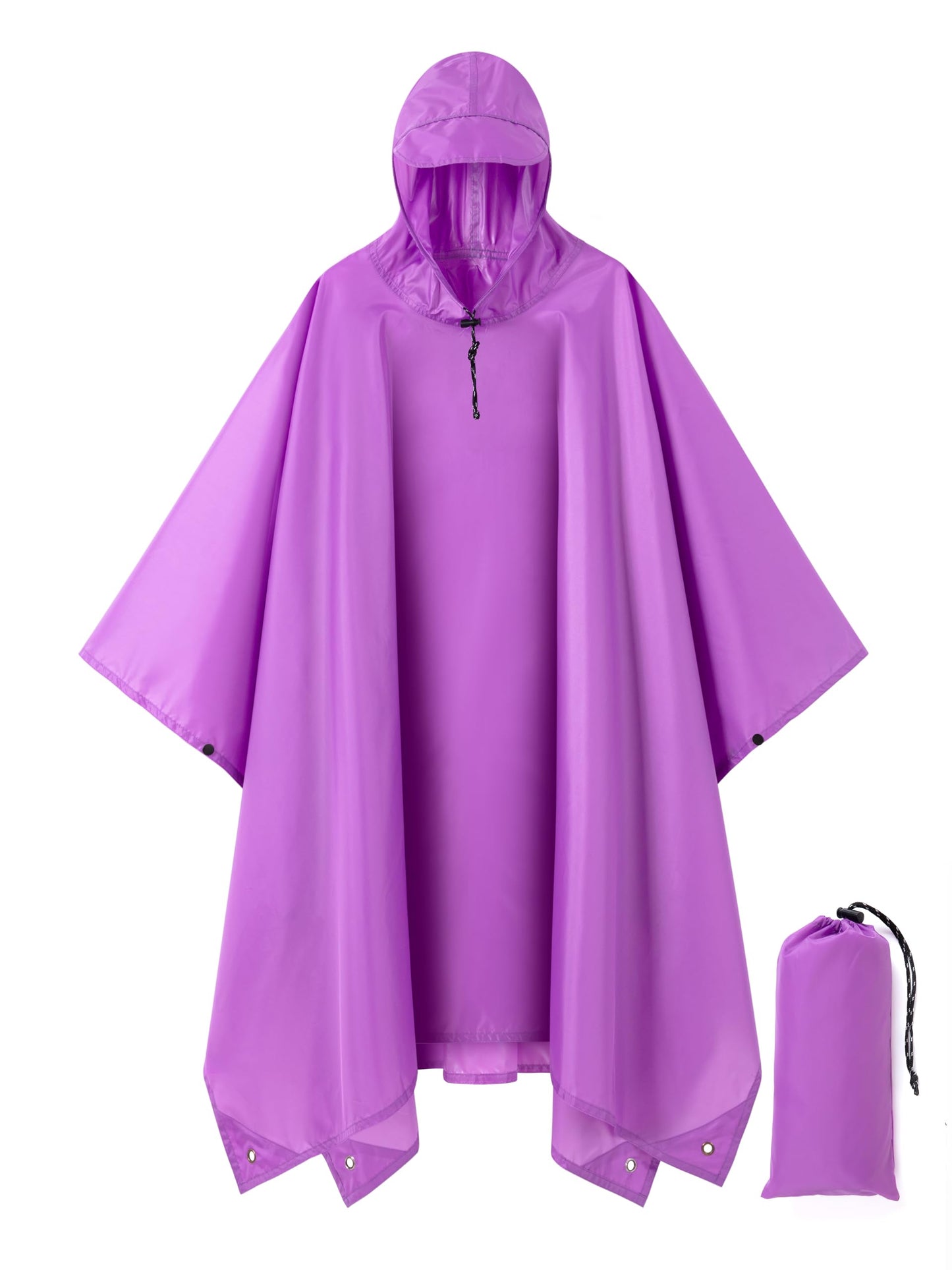 Hooded Rain Poncho for Adult, Waterproof Raincoat for Hiking Camping