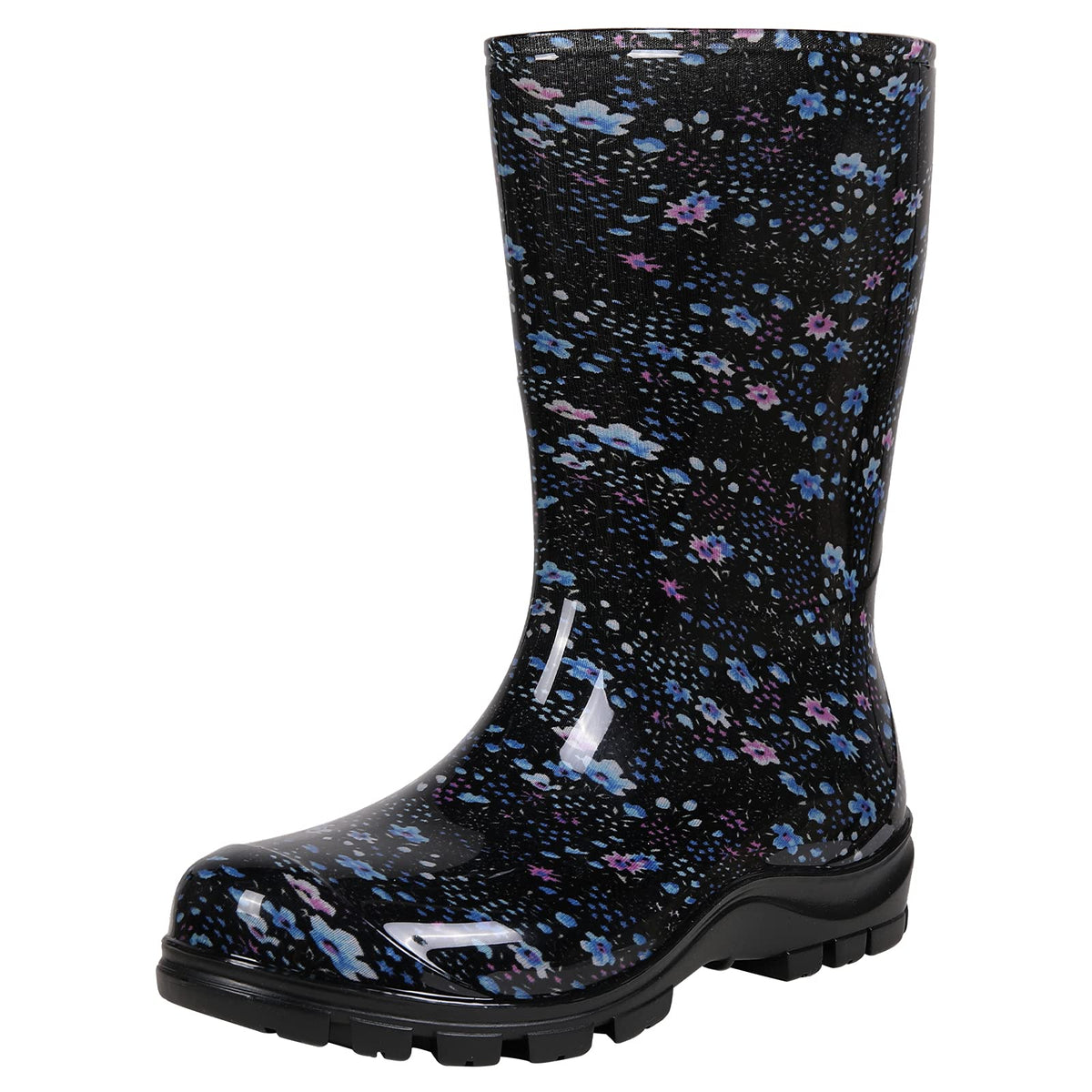 Asgard Women's Mid Calf Rain Boots Printed Waterproof Rubber Boots Short Garden Shoes