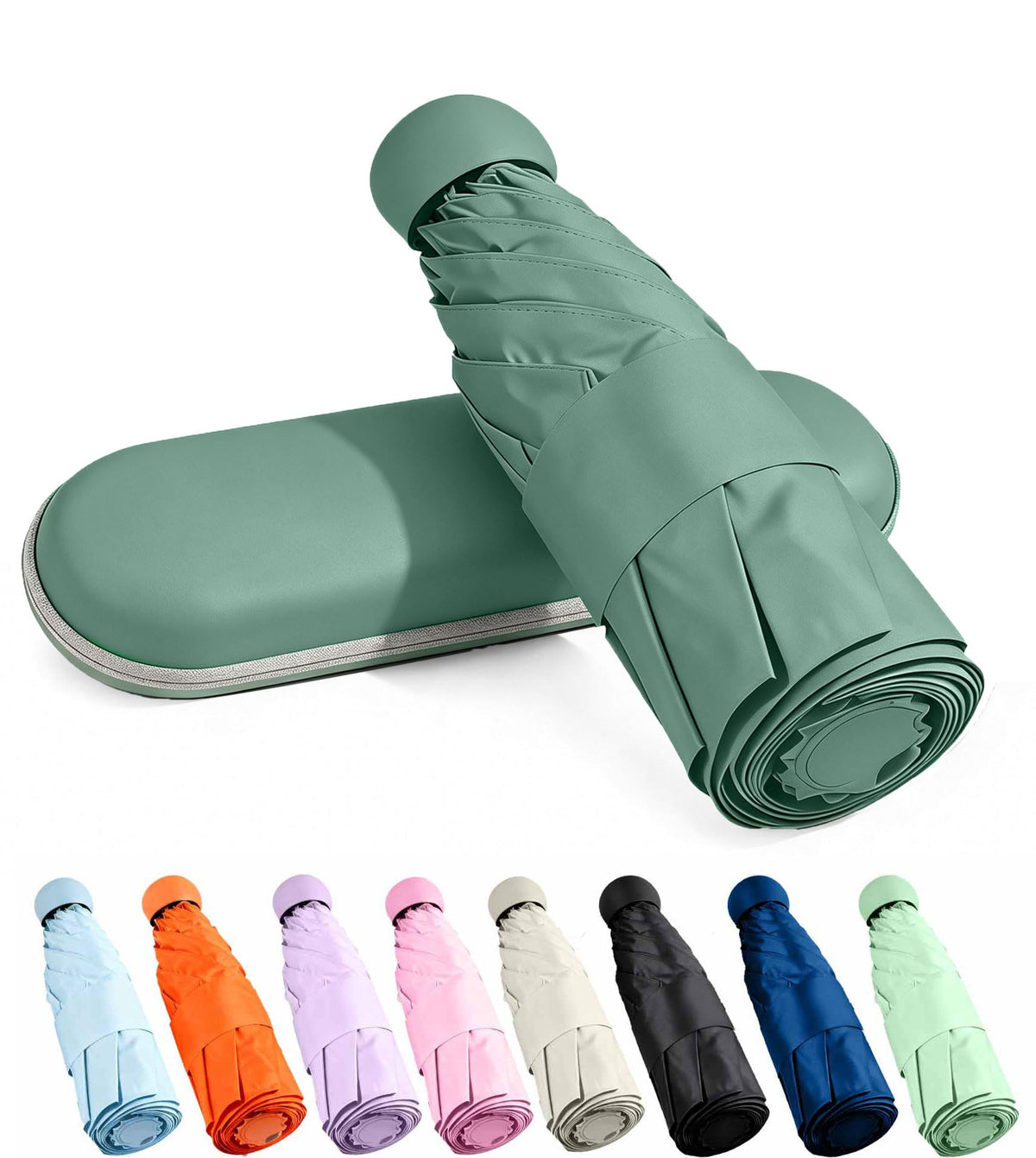 MRTLLOA Travel Essentials Mini/Compact Umbrella for Purse | Small Lightweight, UV Sun Protection, Tiny Umbrella for Men and Women