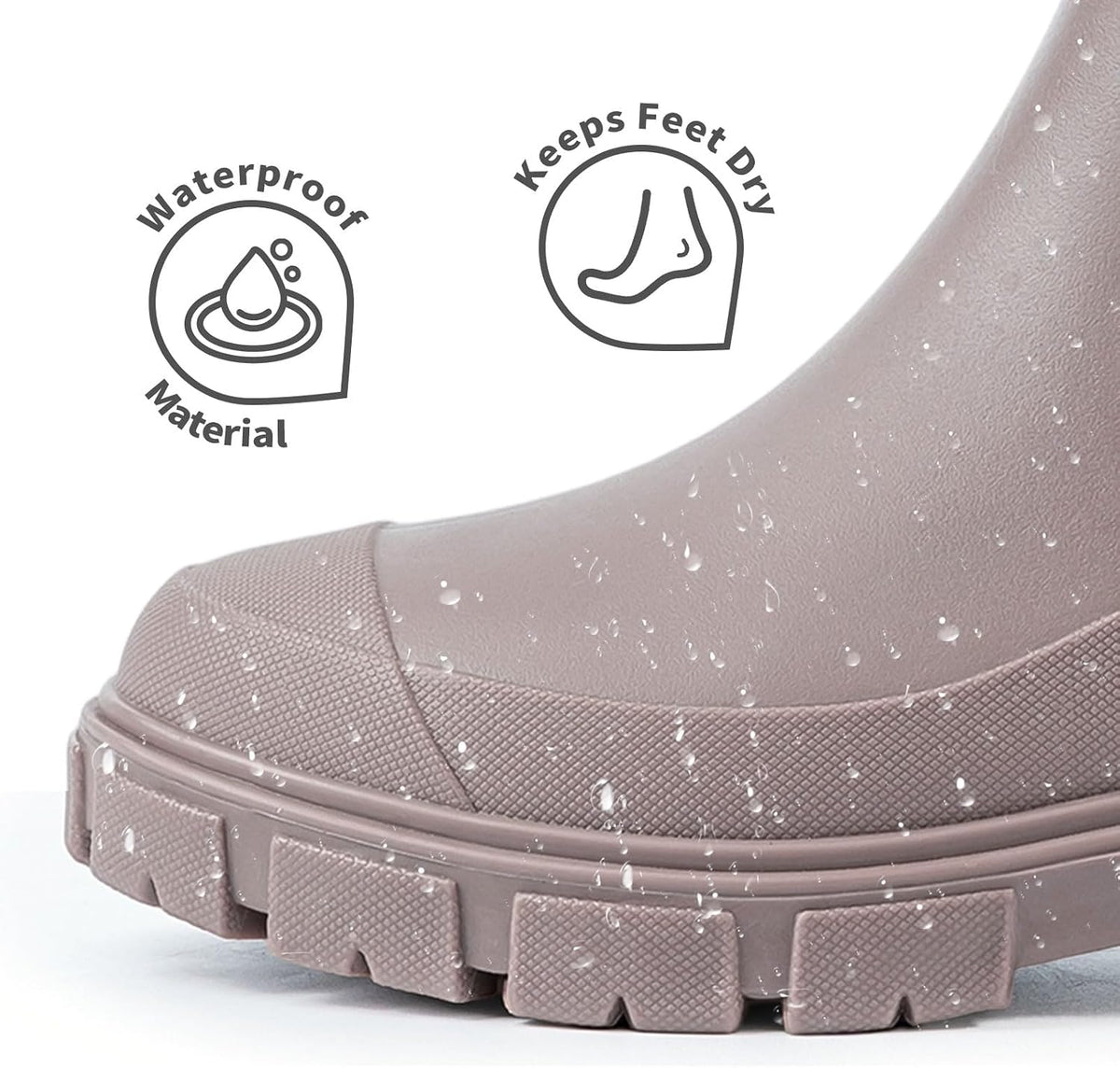 Drecage Womens Rain Boots Waterproof Rubber Garden Shoes Short Ankle Chelsea Boots Slip-Resistant