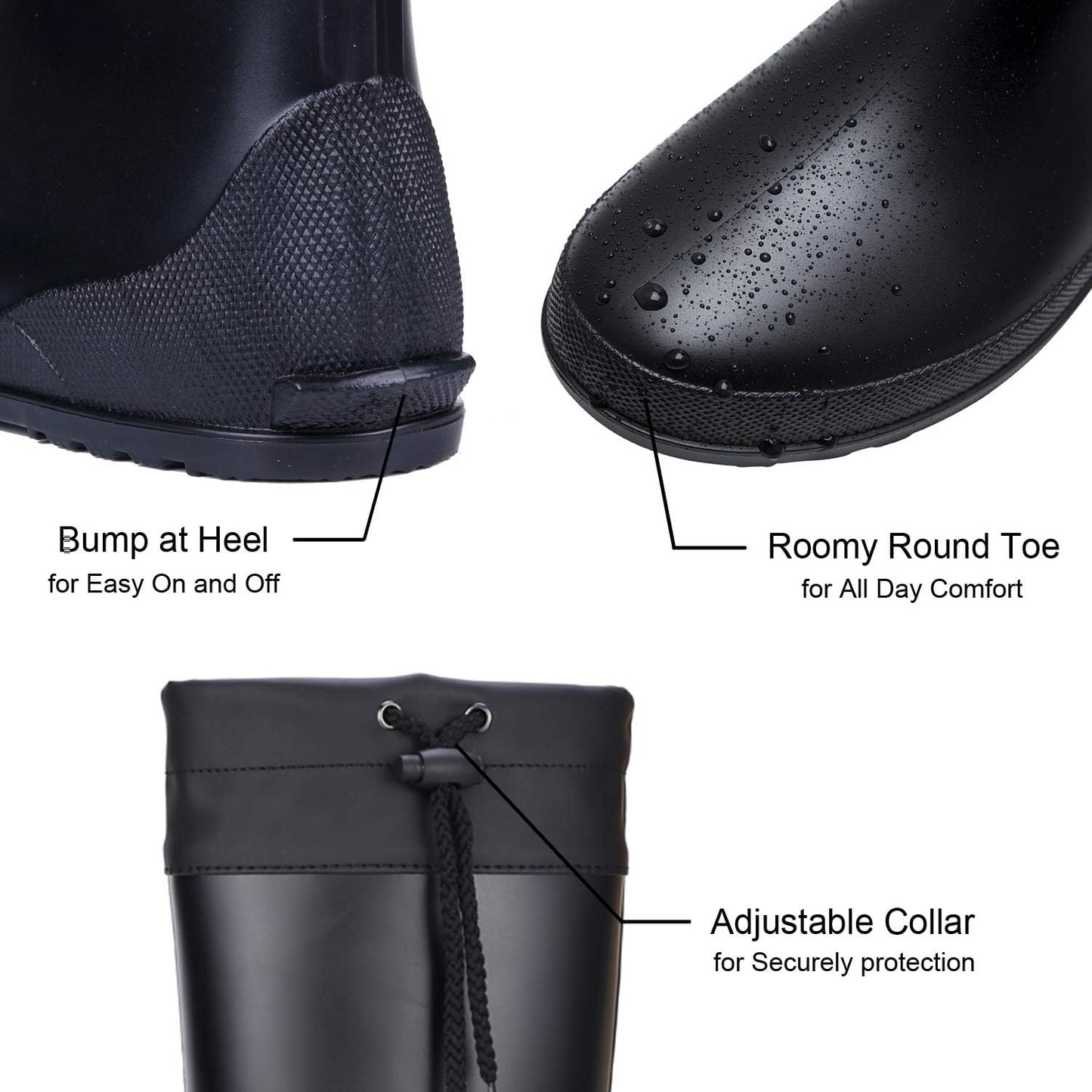 Asgard Women's Mid Calf Rain Boots Collar Gardening Boots Ultra Lightweight Portable Garden Shoes | Ultra-soft Waterproof Garden Shoes, Foldable Adjustable Collar Rubber Short Boots