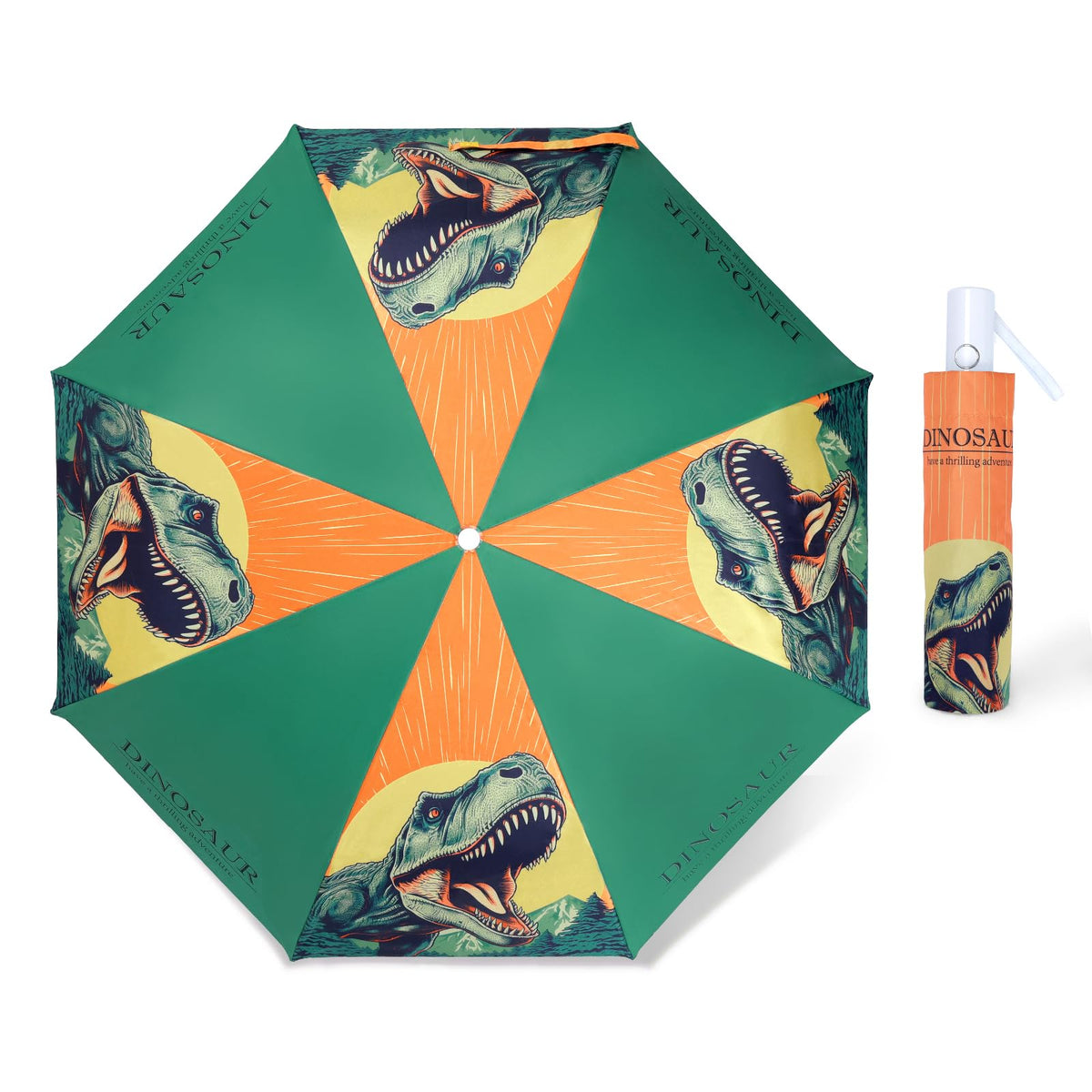 Kids Folding Umbrella Auto Open/Close Anti-rebound Safe Design UV Resistant Automatic Children Travel Umbrellas 8 Rib Reinforced Canopy 360° Reflective Strip Lightweight Cute Umbrella for Girls & Boys