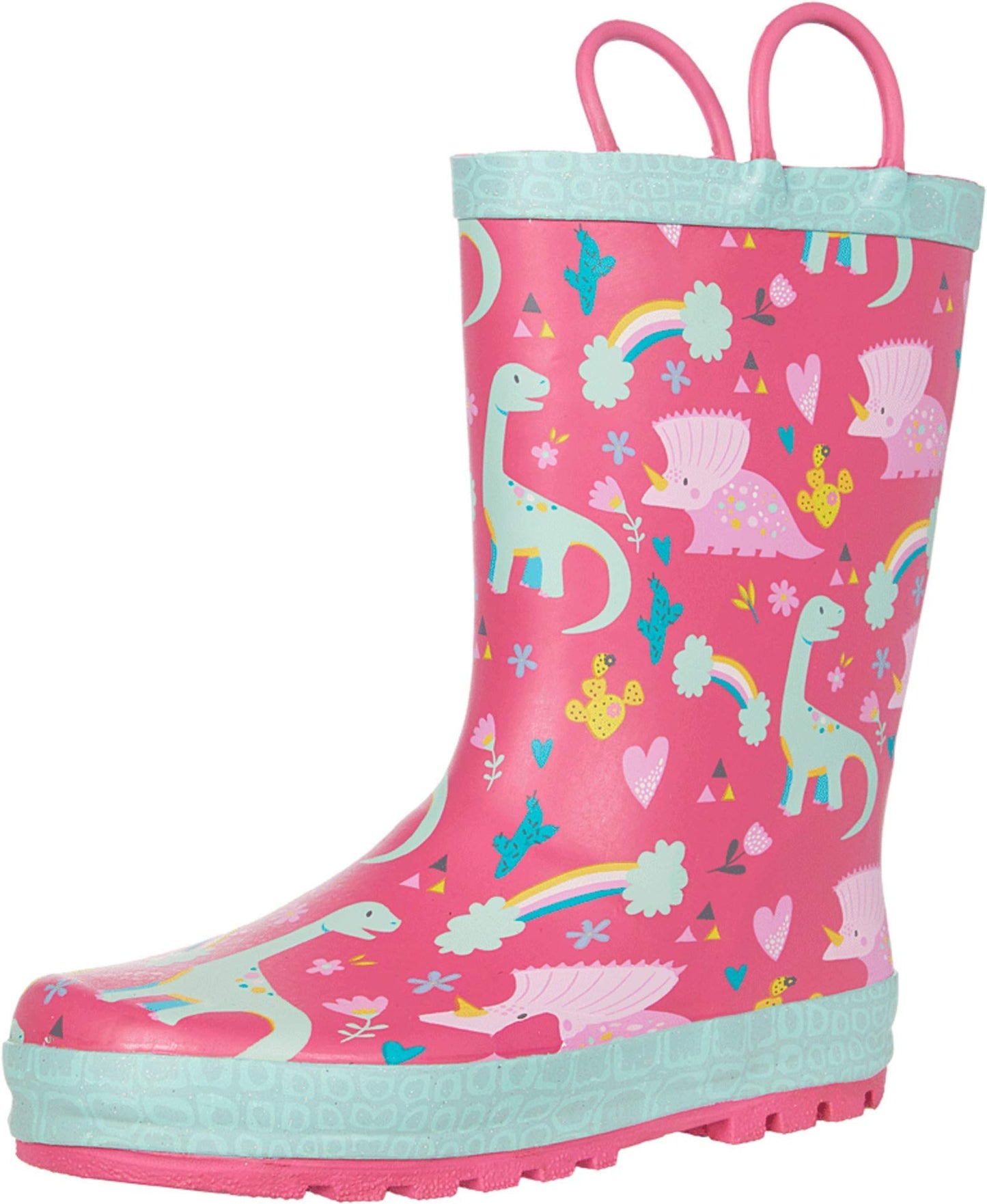 Western Chief Boys Waterproof Printed Rain Boot with Easy Pull On Handles