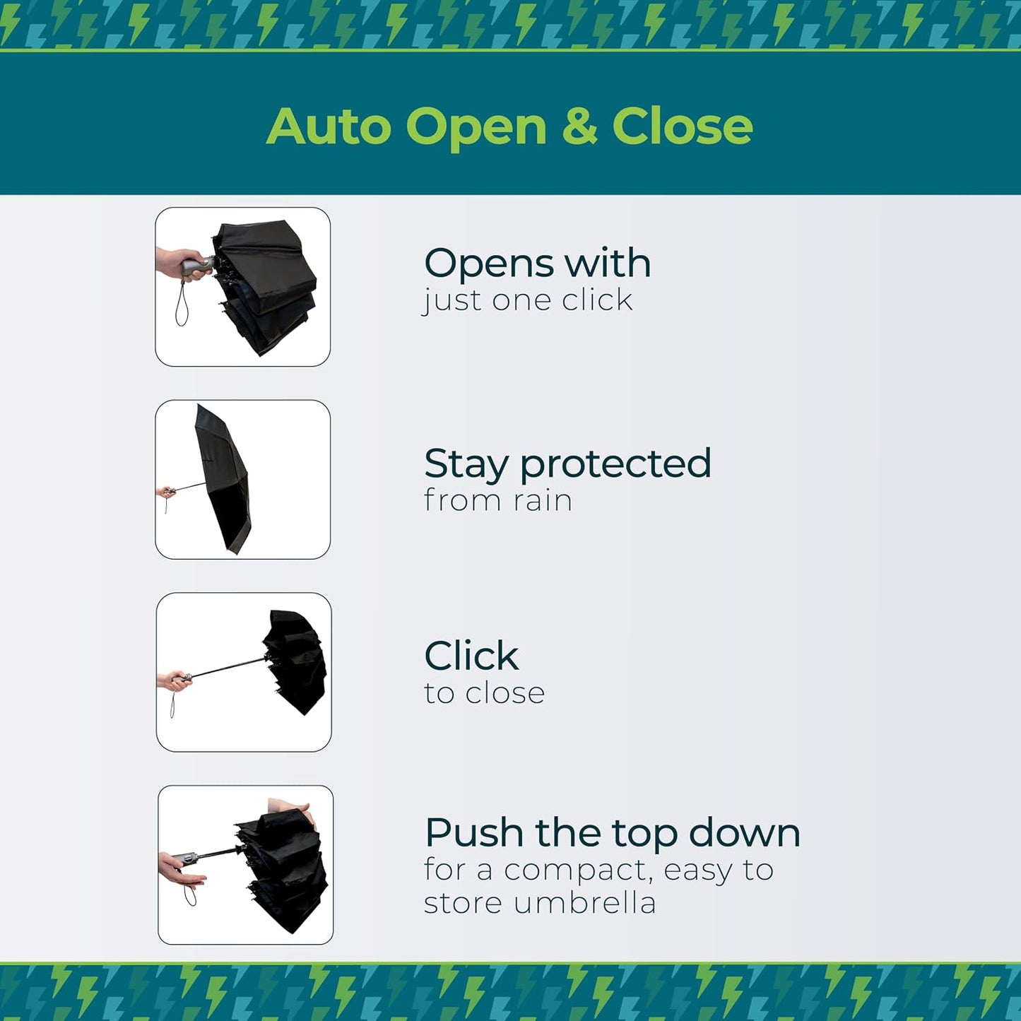 Totes Auto Open/Close Windproof Ultimate Compact Umbrella with UV and Water Repellent Protection