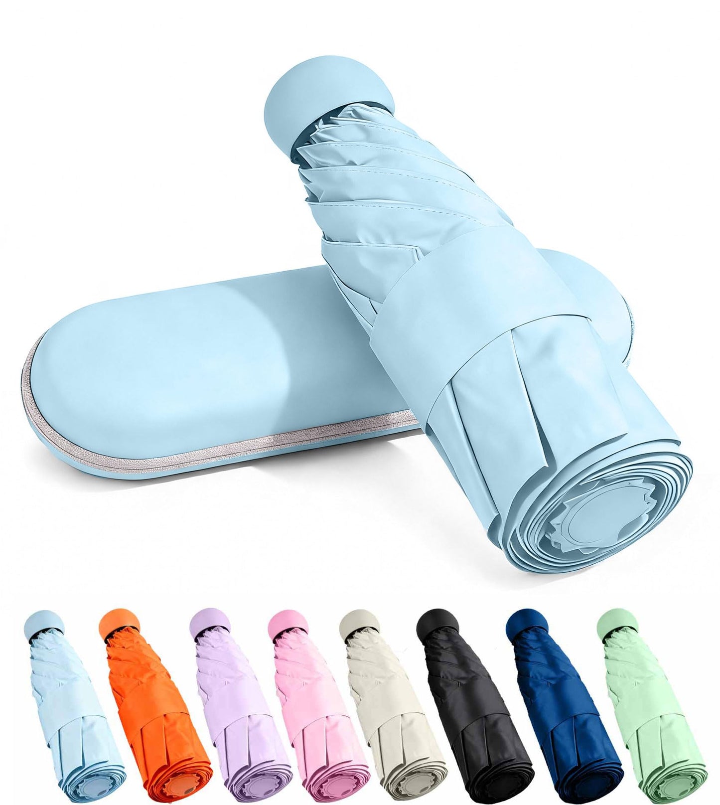 MRTLLOA Travel Essentials Mini/Compact Umbrella for Purse | Small Lightweight, UV Sun Protection, Tiny Umbrella for Men and Women