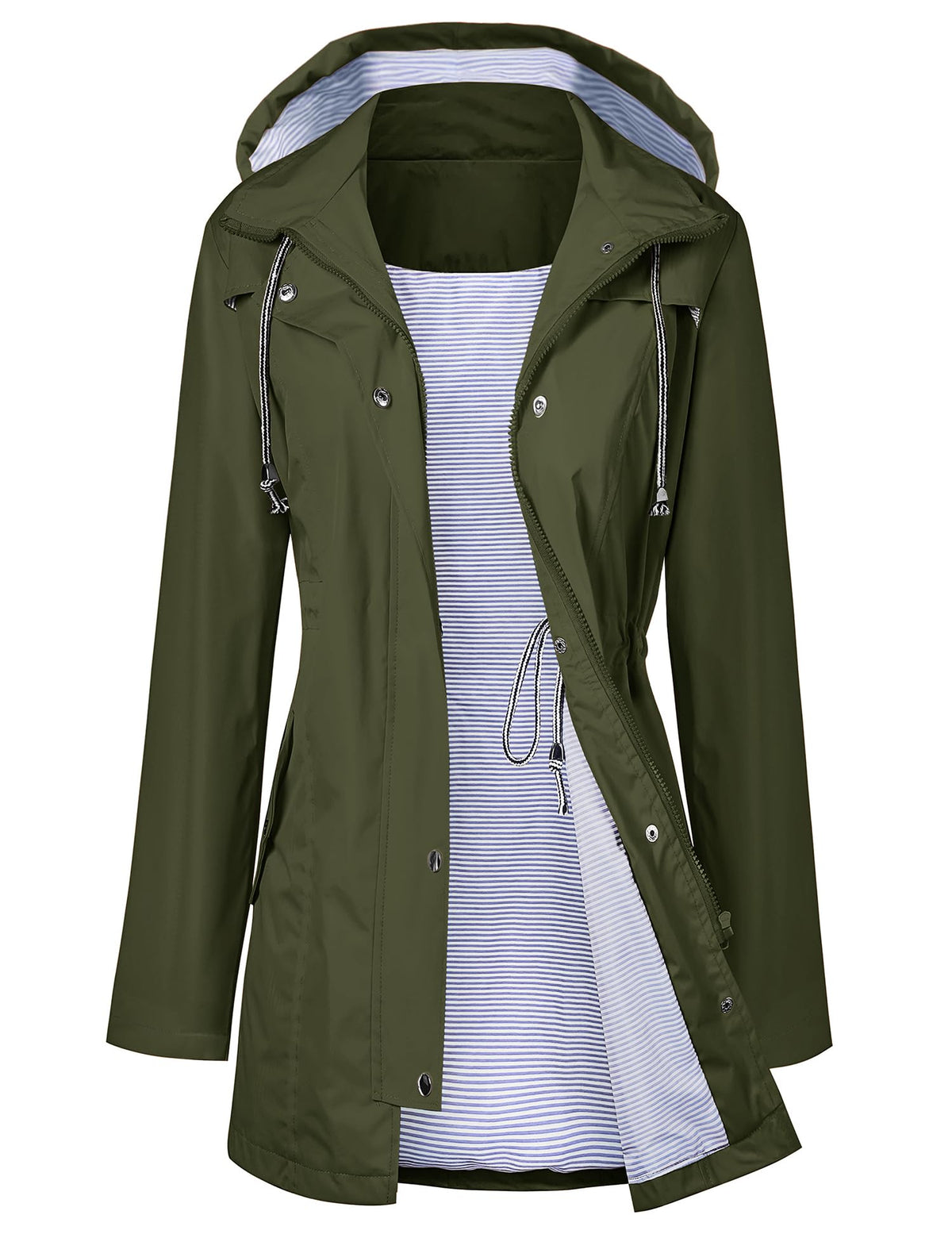 LOMON Raincoat Women Waterproof Long Hooded Trench Coats Lined Windbreaker Travel Jacket S-XXL