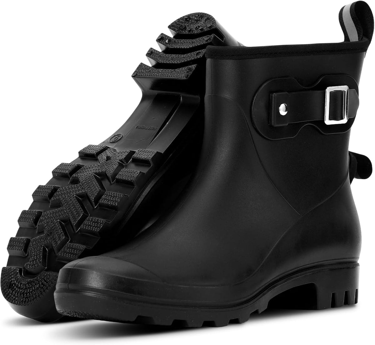 Short Rain Boots for Women Waterproof Chelsea Ankle Rubber Garden Shoe | Non-Slip Rubber Boots Lightweight Outdoor Gardening Shoes Work Booties with Arch Support Removable Comfort Insole