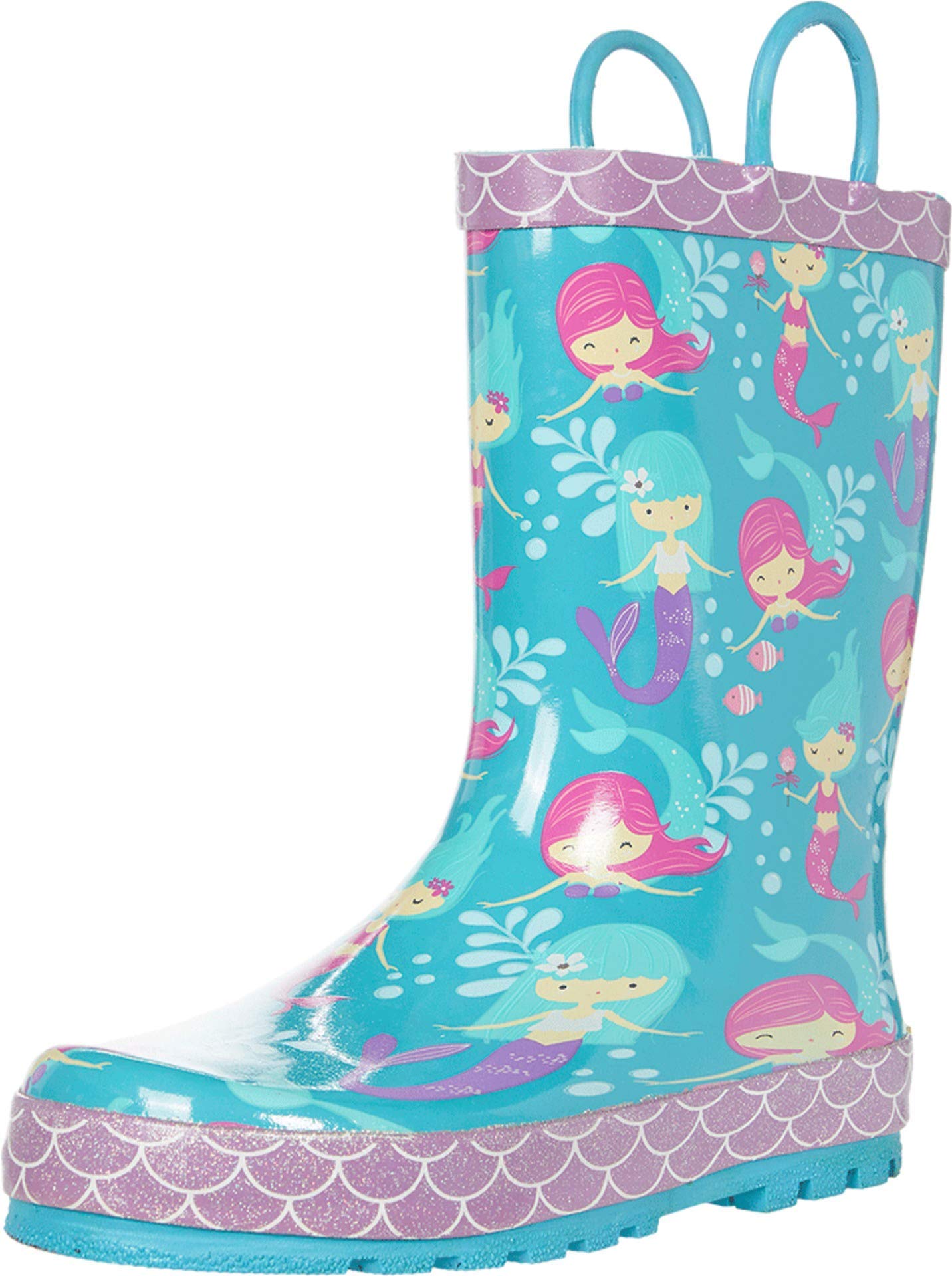 Western Chief Boys Waterproof Printed Rain Boot with Easy Pull On Handles