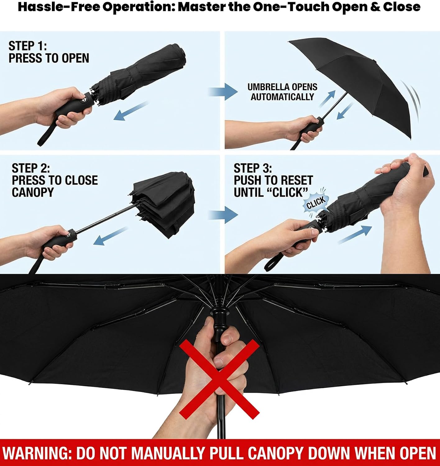 Compact Travel Umbrella - Windproof Auto Open/Close, Small Folding Umbrella for Rain & Sun with UPF50+ - Lightweight Frame, Waterproof - Fits Backpack, Purse, Suitcase.(Garden Butterfly)