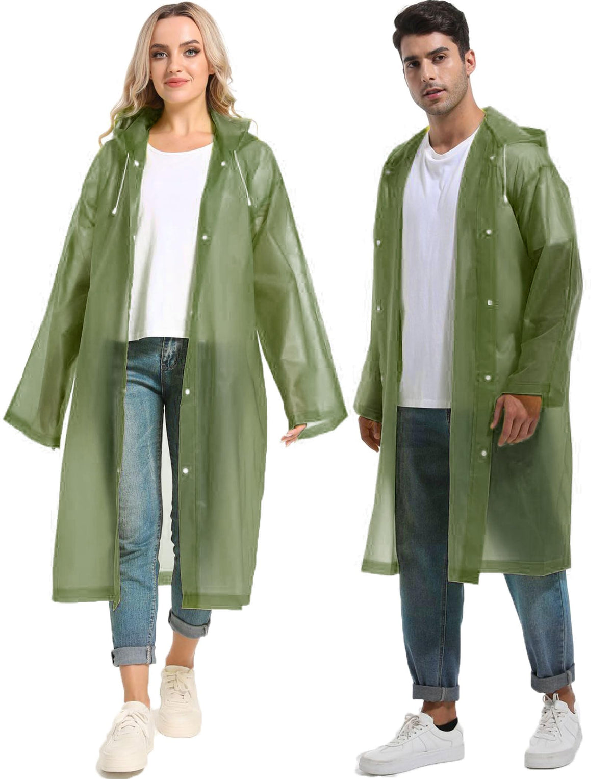 Rain Ponchos for Adults Reusable Raincoats Survival Heavy Duty Military Impermeable 2 Packs Rain Coat…