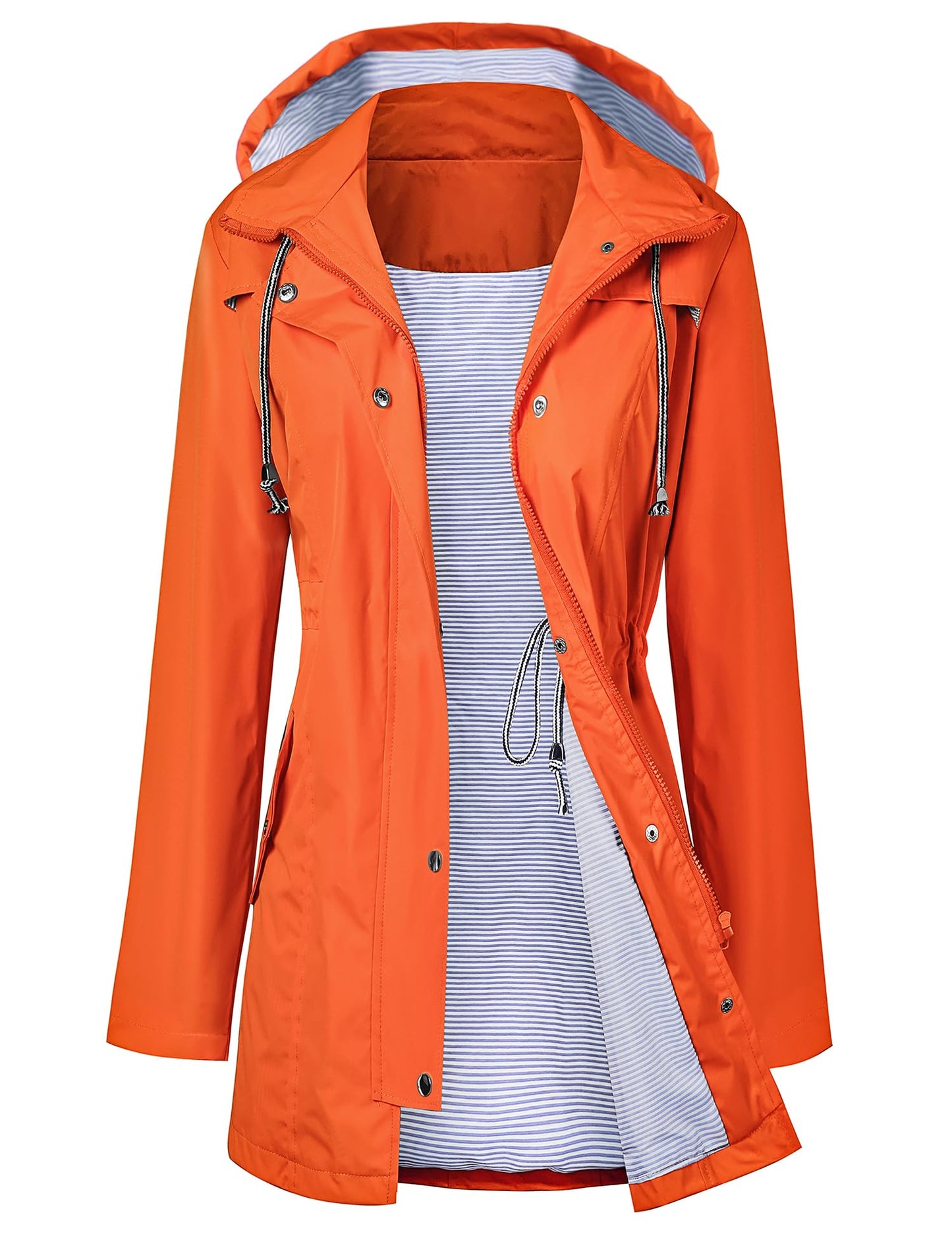 LOMON Raincoat Women Waterproof Long Hooded Trench Coats Lined Windbreaker Travel Jacket S-XXL