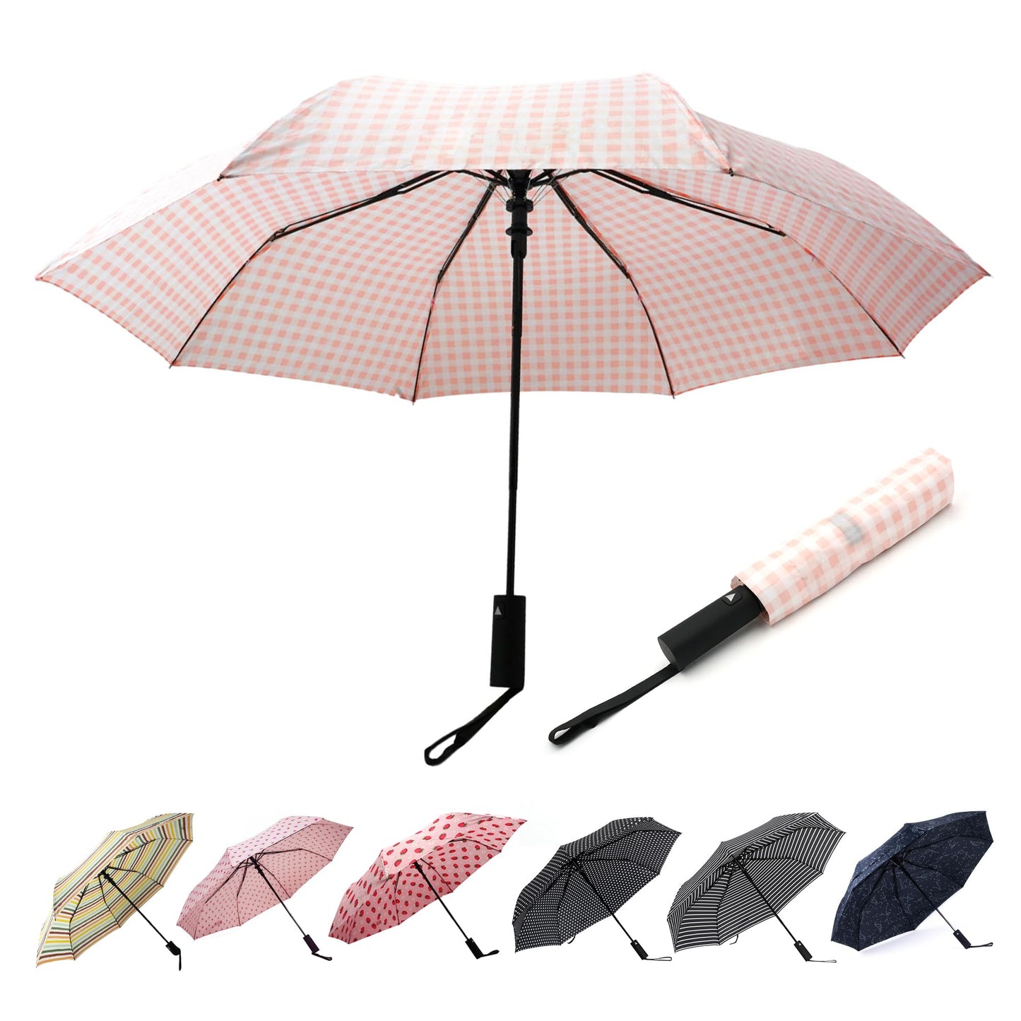 Compact Travel Umbrella with Auto Open – Windproof Folding Umbrella, Lightweight & Portable for Rain