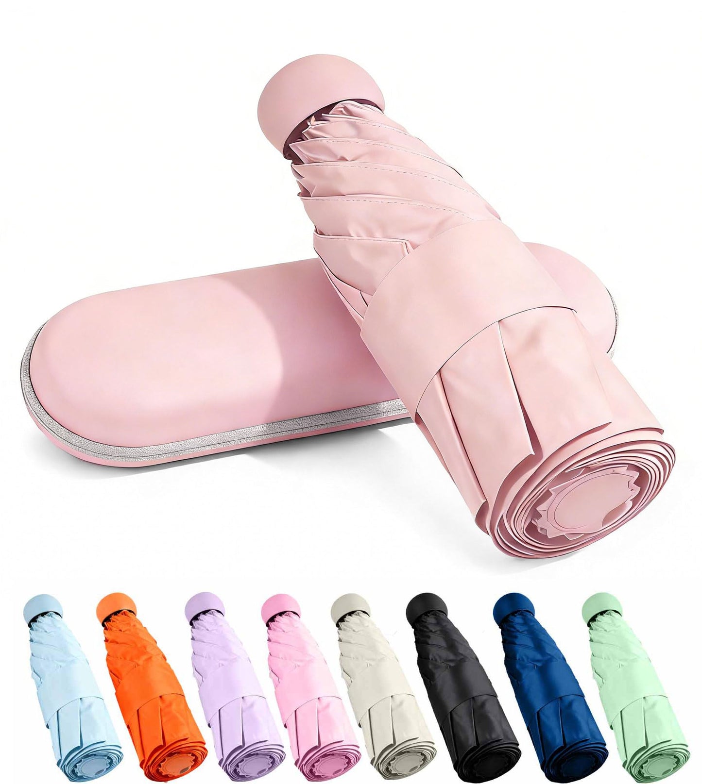 MRTLLOA Travel Essentials Mini/Compact Umbrella for Purse | Small Lightweight, UV Sun Protection, Tiny Umbrella for Men and Women